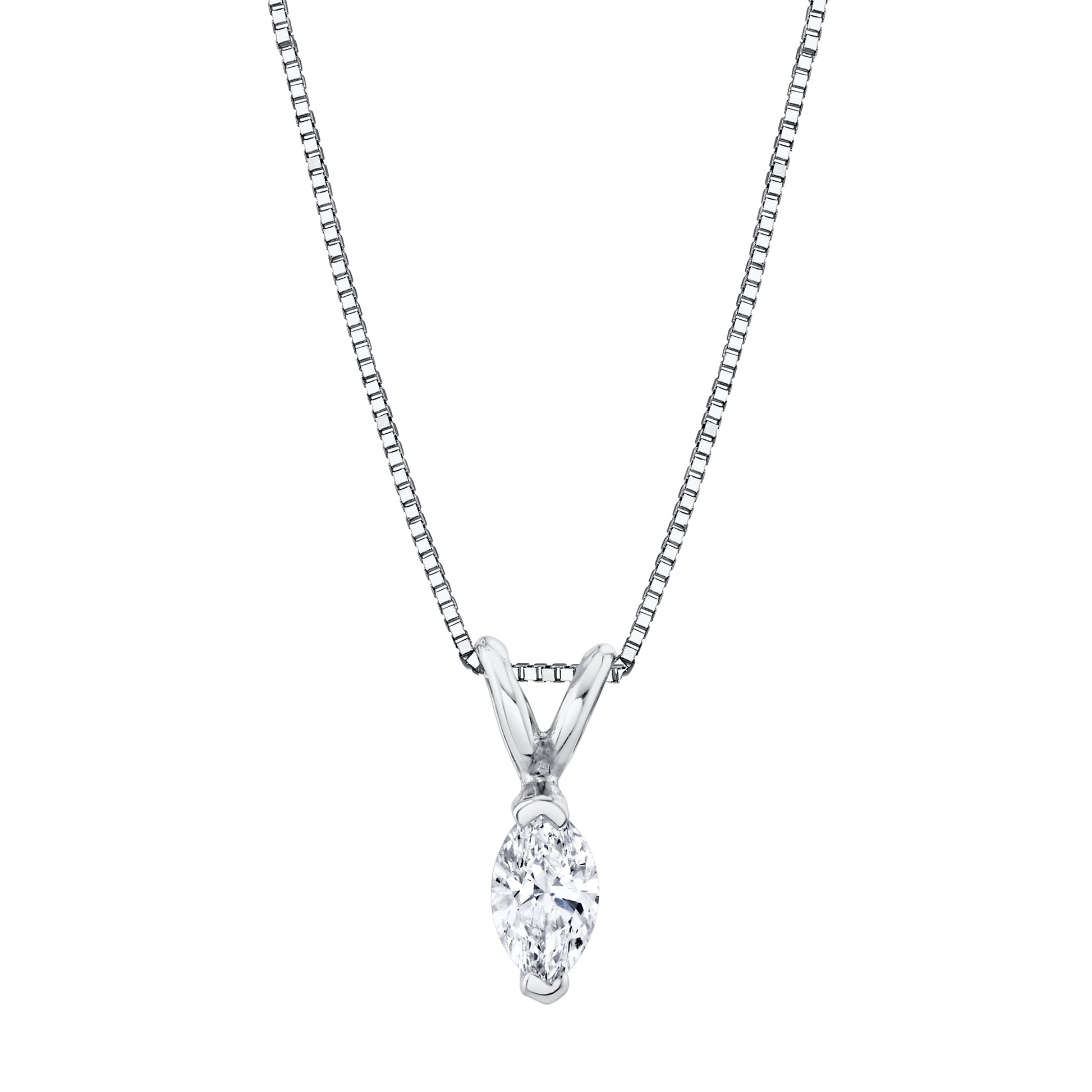 Luxurious Marquise Diamond Necklace in 14K Gold