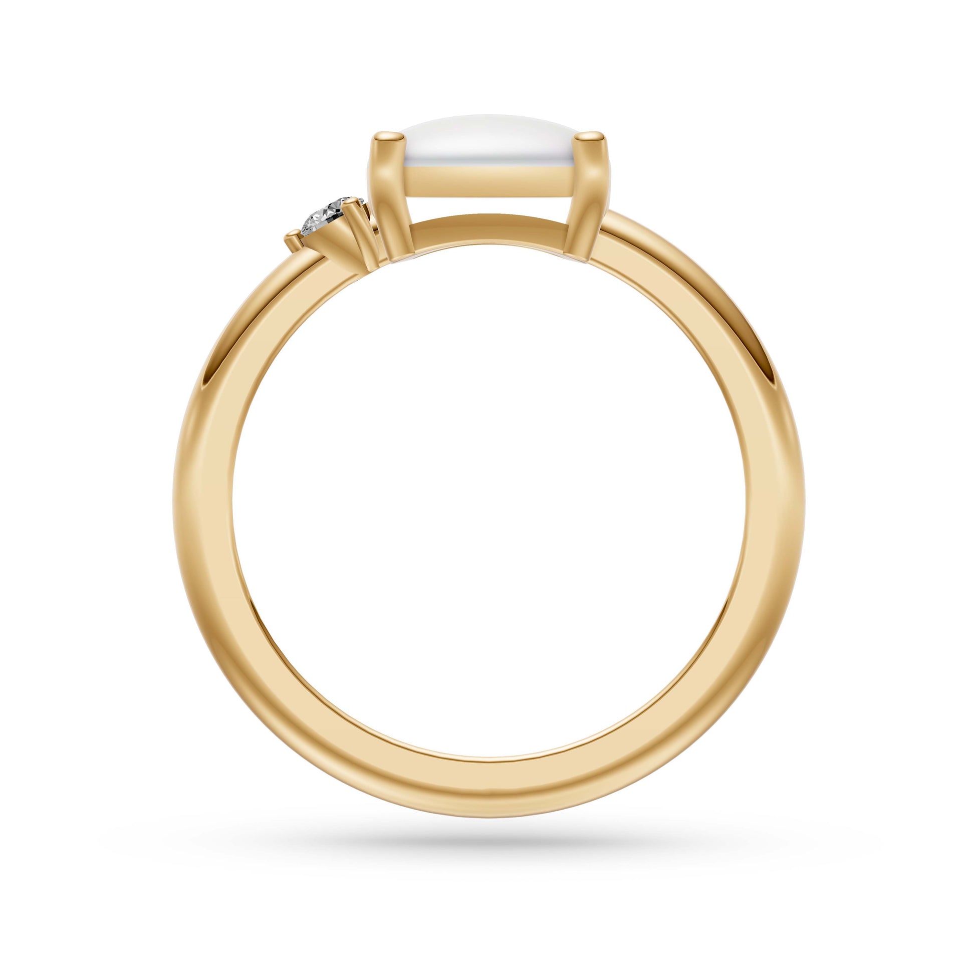Luxury Opal and Diamond Ring in 14K Gold