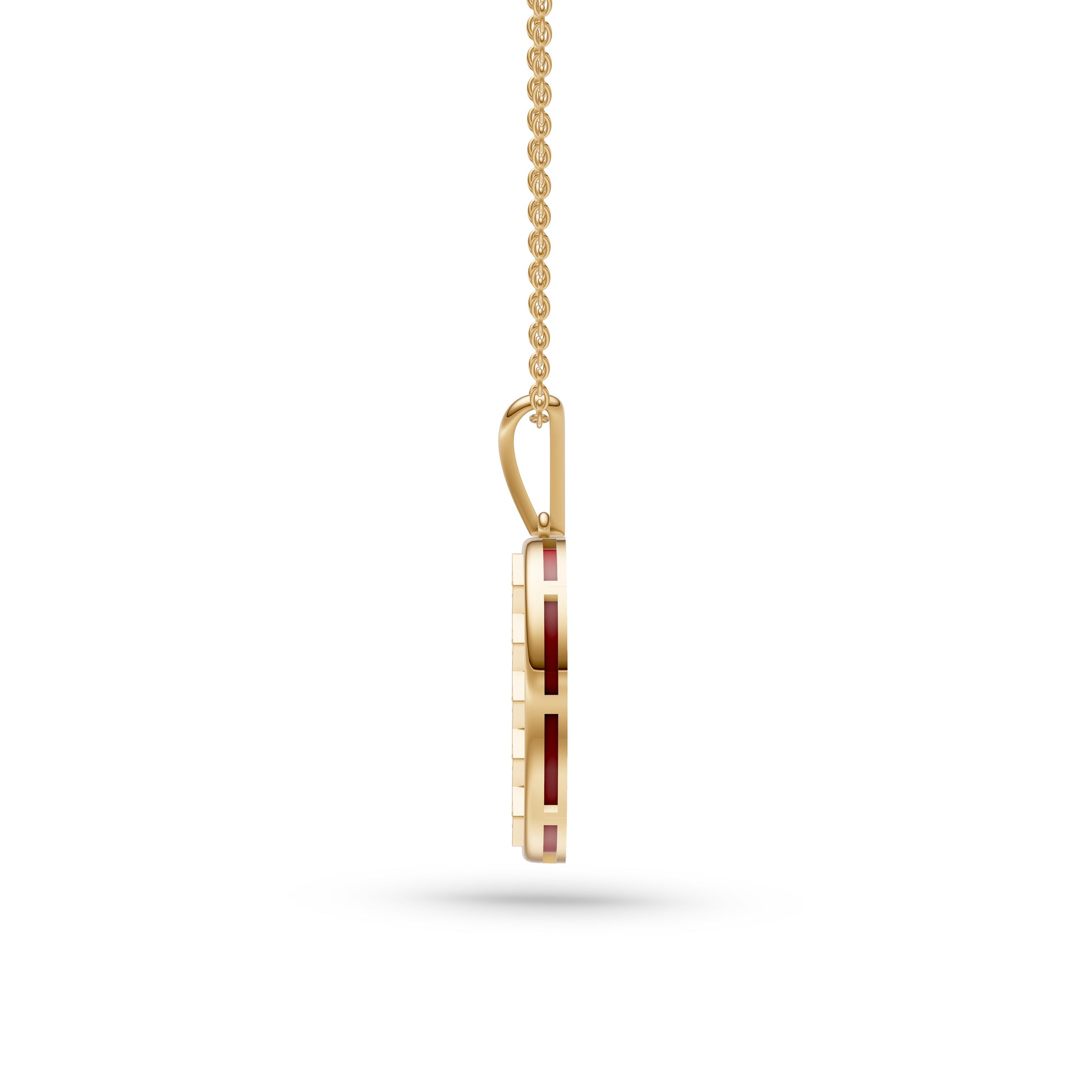 Malachite & Chalcedony Diamond Pendant in 14K Gold