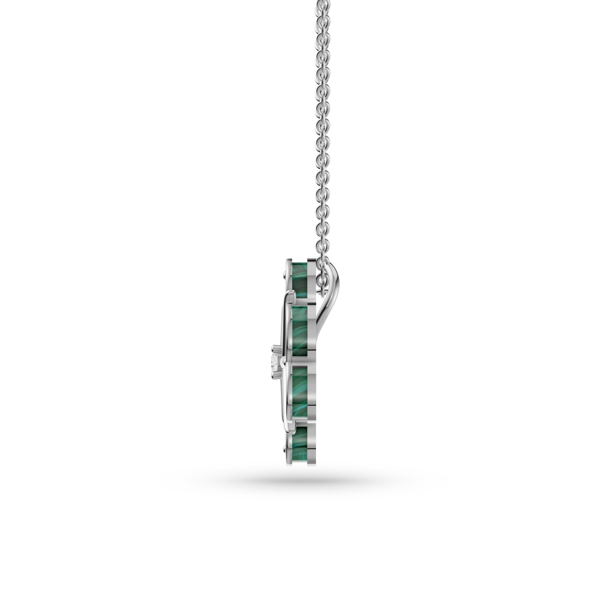 Malachite Victor Diamond Pendant in 14K Gold