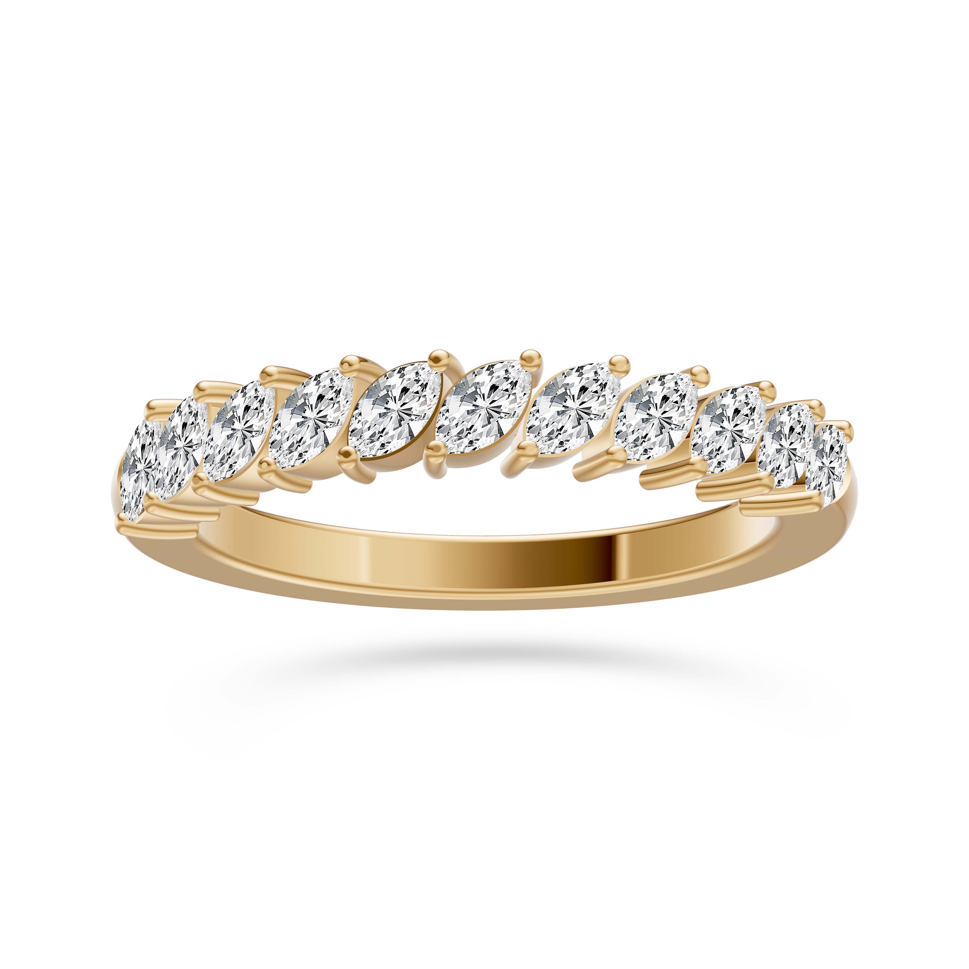 Marquise Diamond Band Ring In 14K Gold
