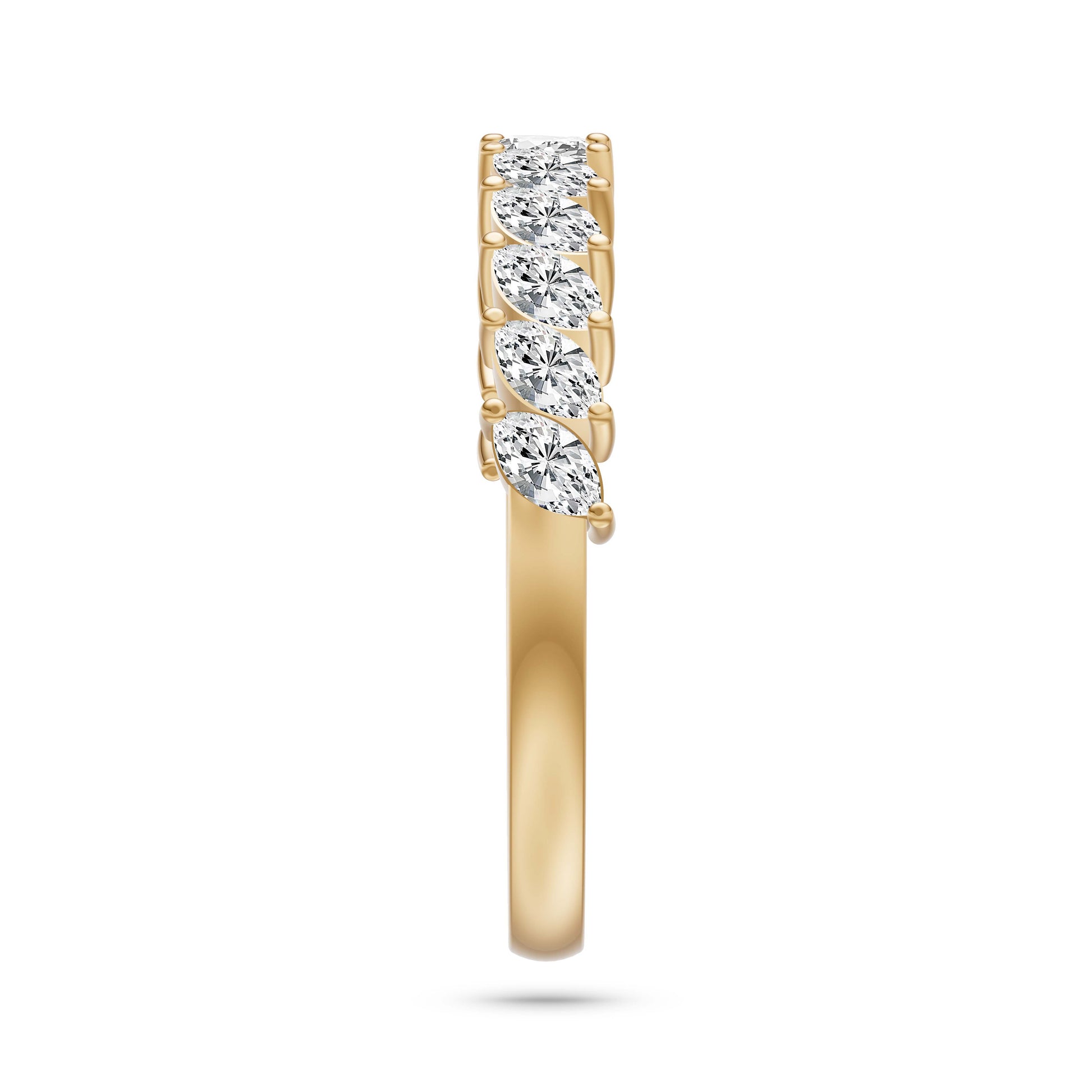Marquise Diamond Band Ring In 14K Gold