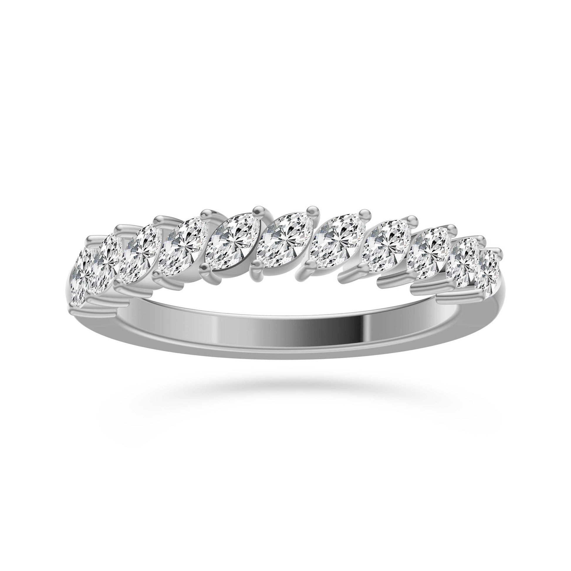 Marquise Diamond Band Ring In 14K Gold
