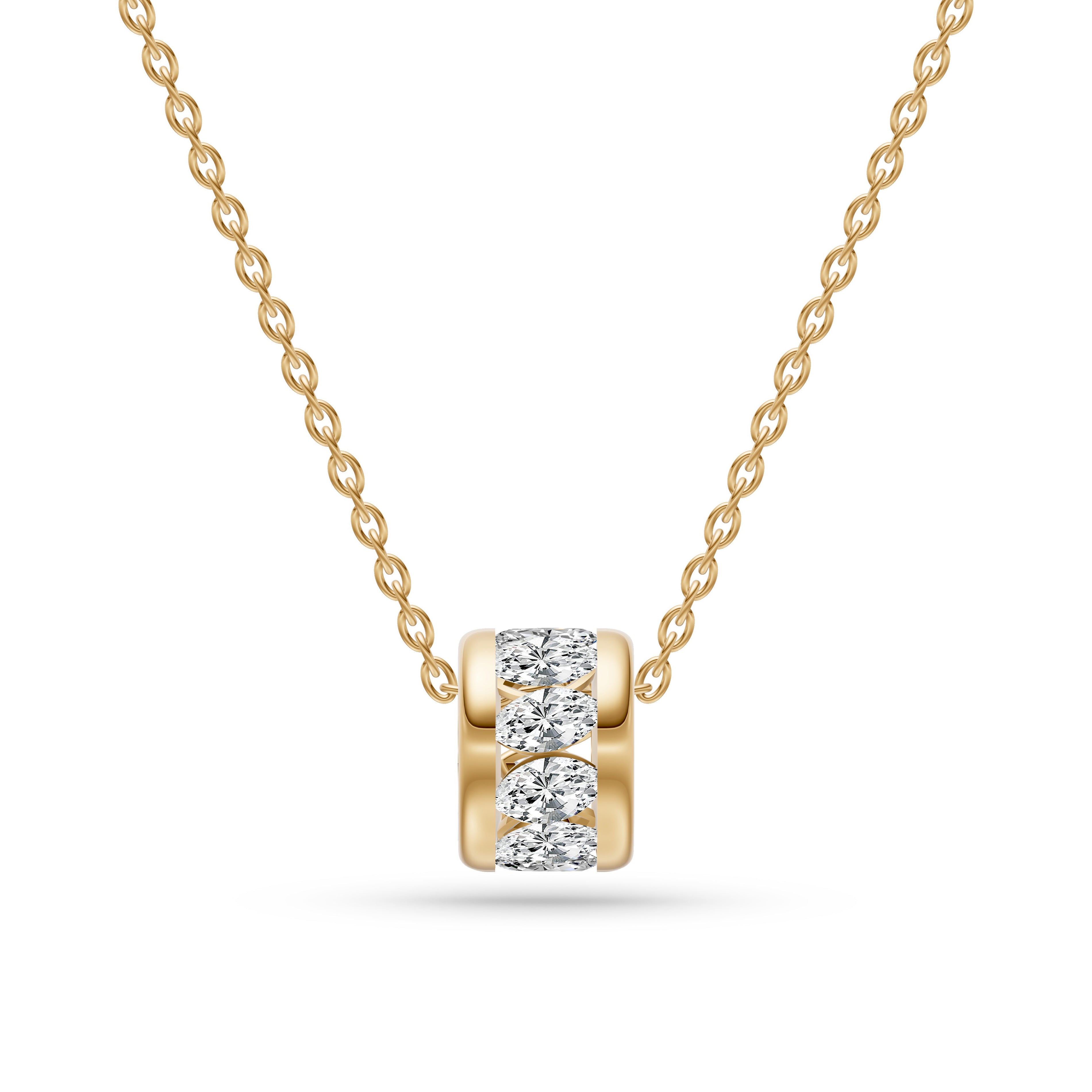Marquise Diamond Bar Necklace in 14K Gold