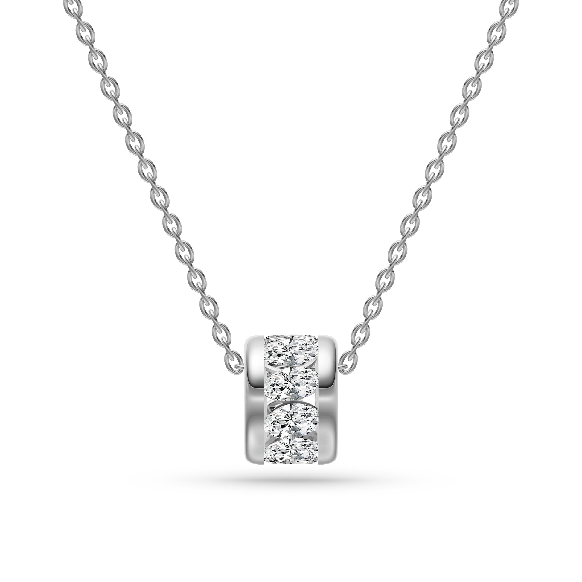 Marquise Diamond Bar Necklace in 14K Gold
