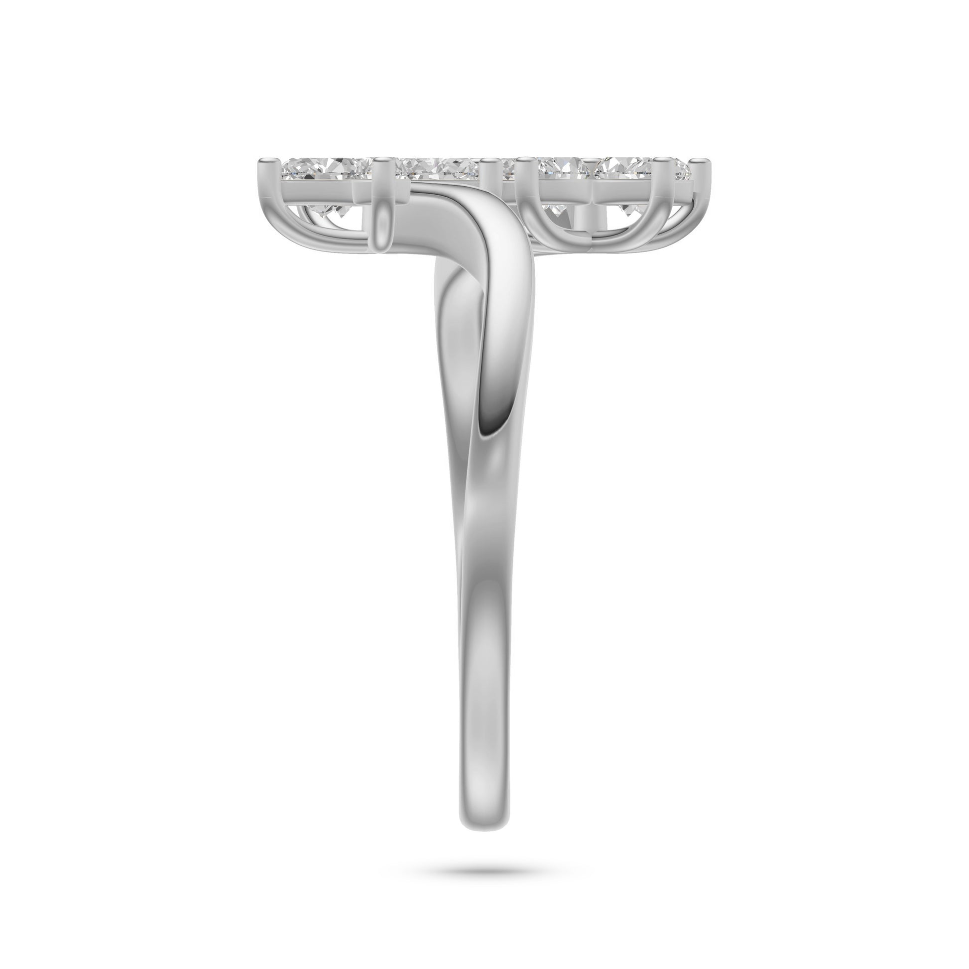 Marquise Diamond Double Flower Ring In 14K Gold