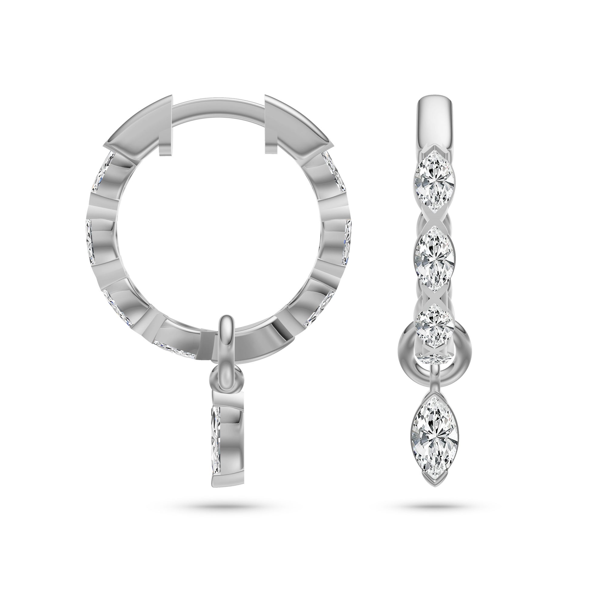 Elysian Marquise Drop Earrings In 14K Gold