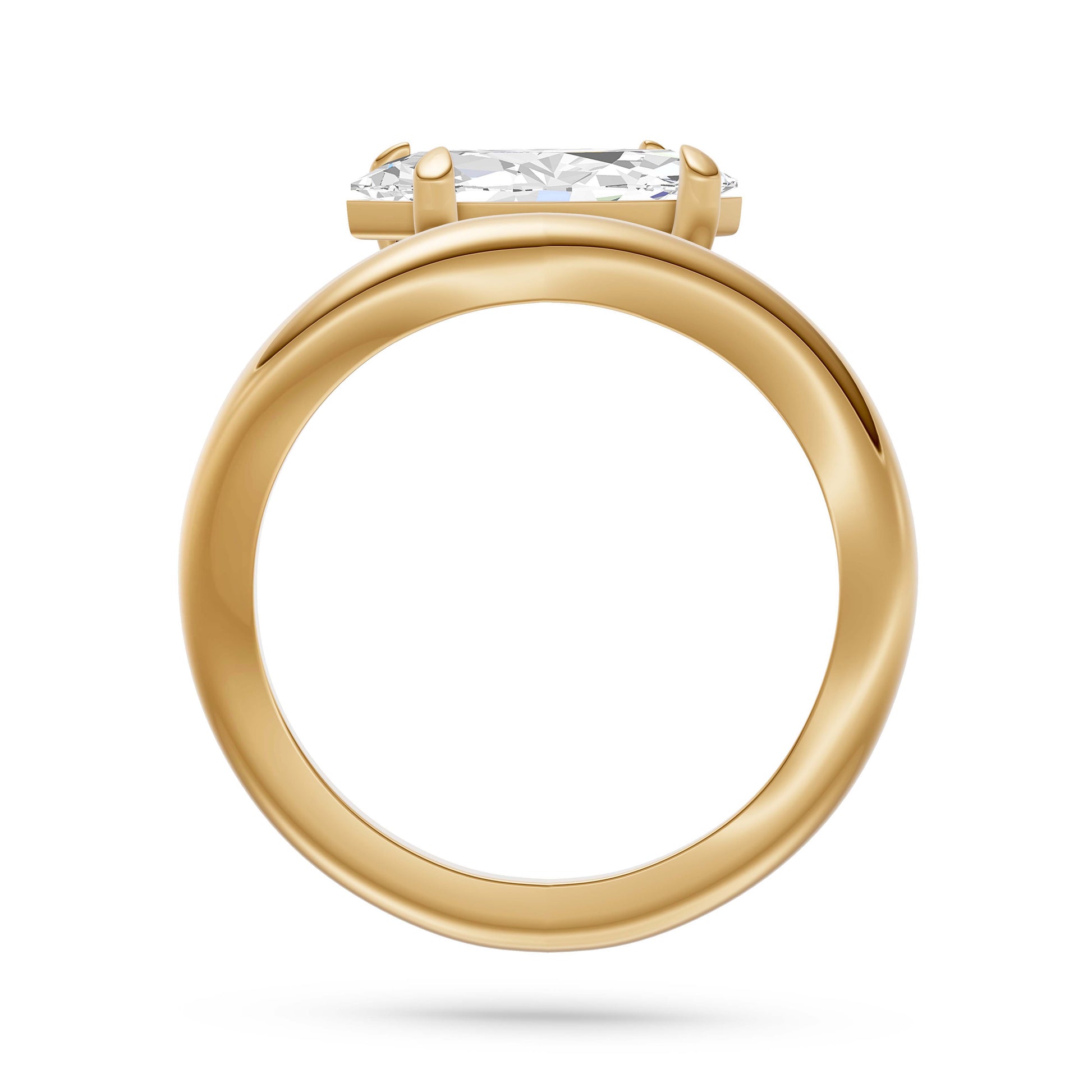 Marquise Diamond Solitaire Ring in 14K Gold