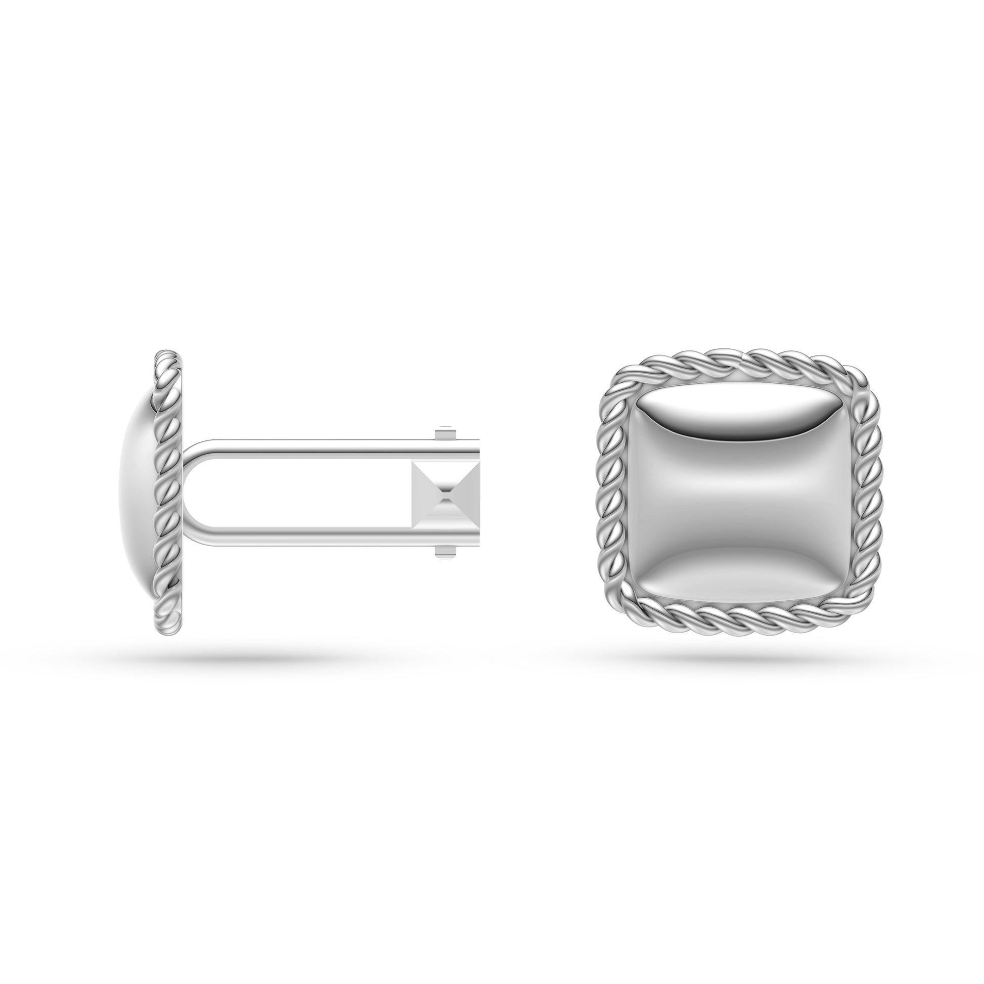 Monarch Square Cufflinks in Sterling Silver