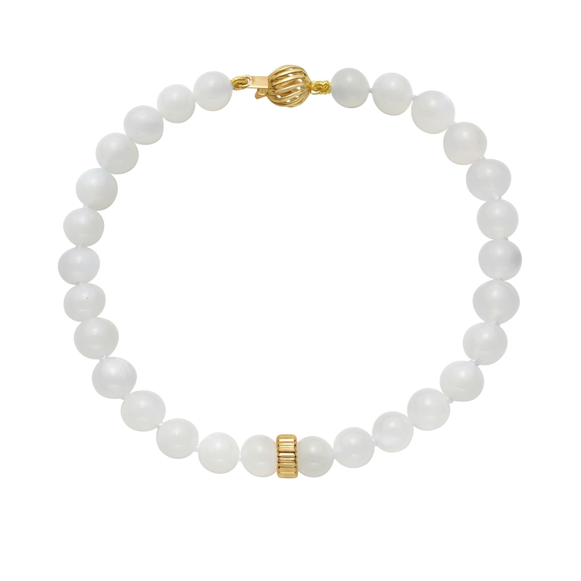 Moonstone Bead Bracelet In 14K Gold