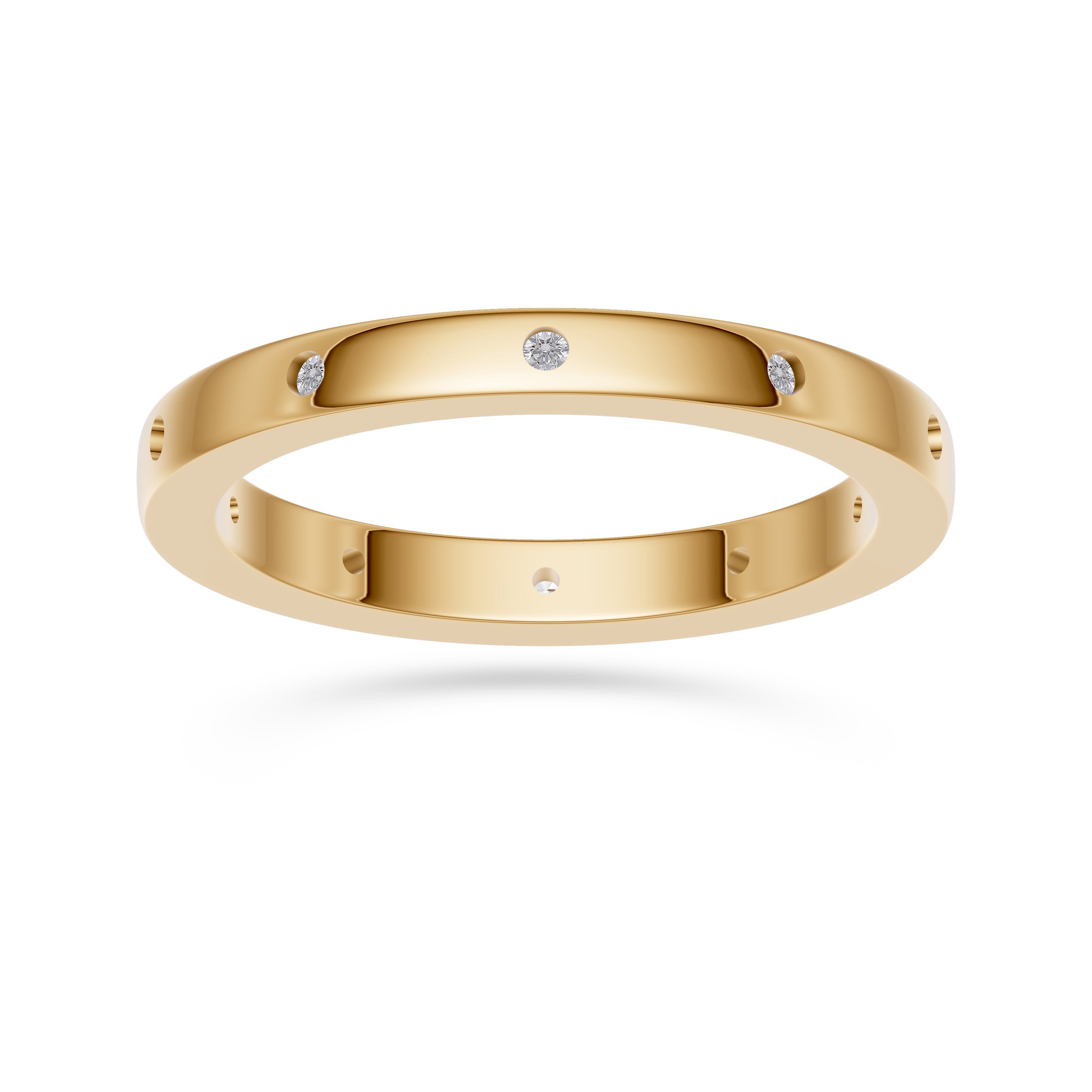 Diamond Orbit Band Ring in 14K Gold