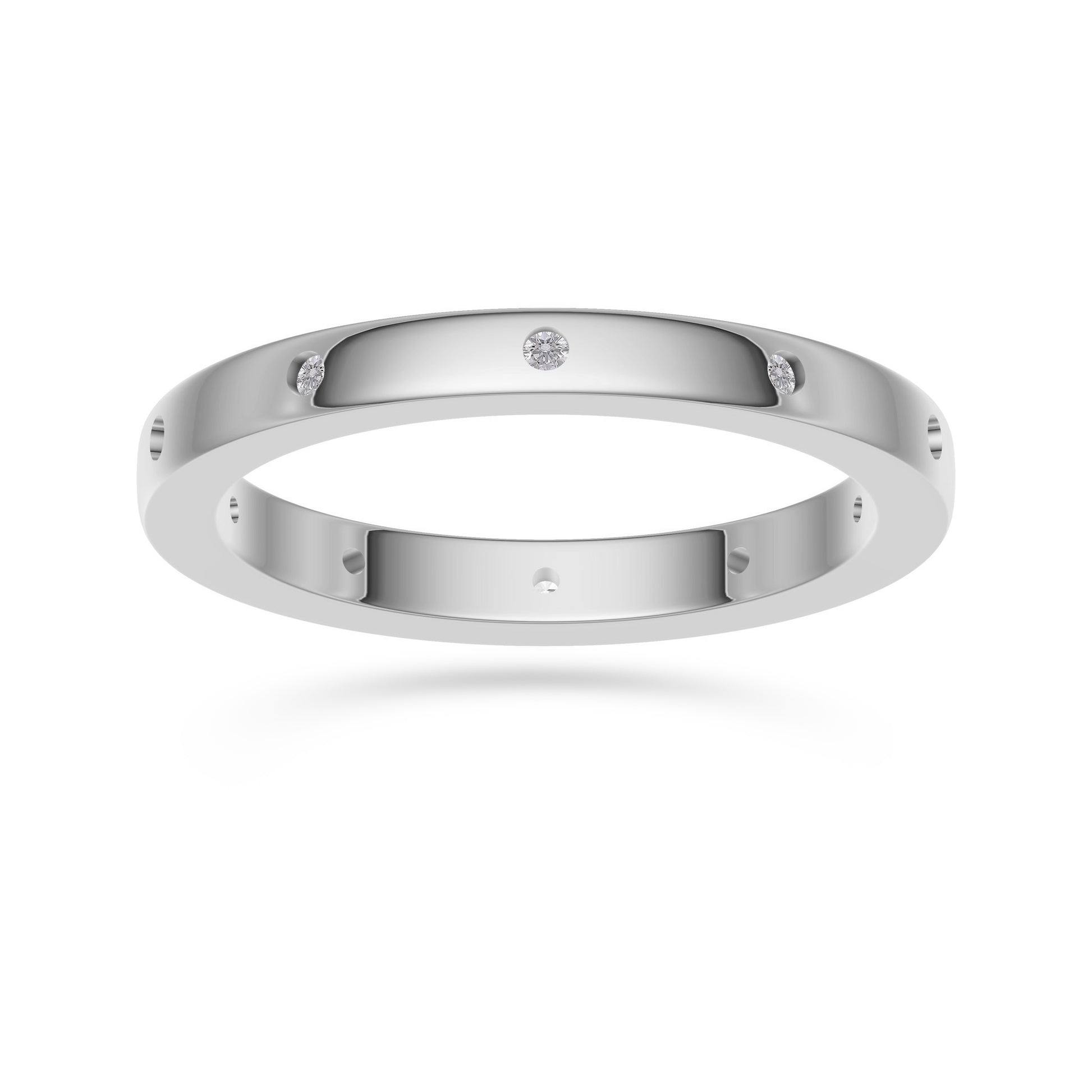 Diamond Orbit Band Ring in 14K Gold