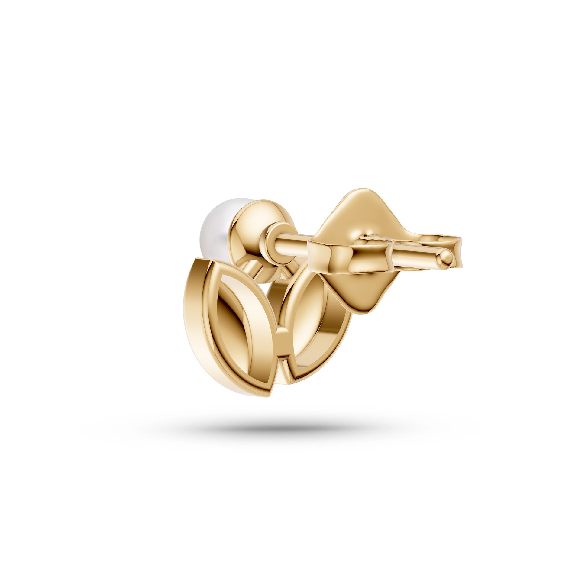 Nature-Inspired Freshwater Pearl Stud Earrings In 14K Gold
