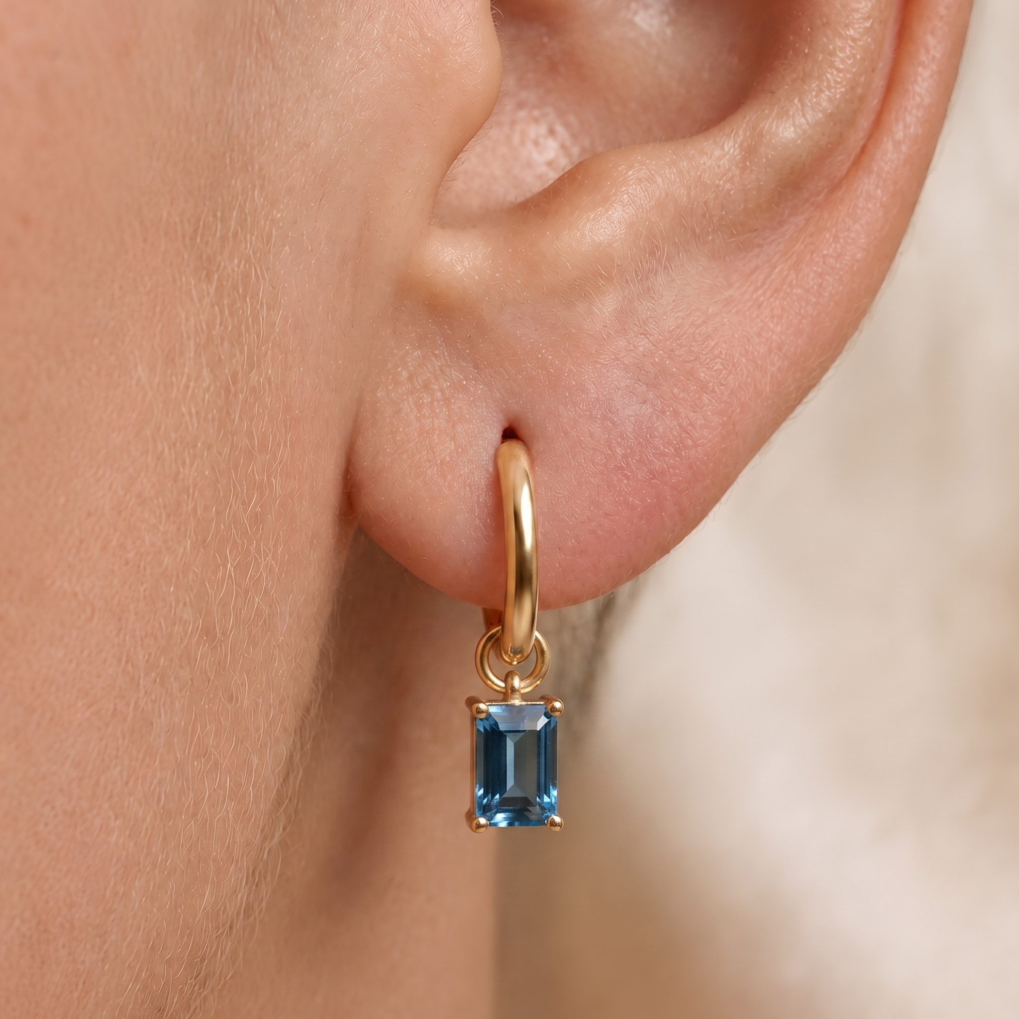 Sky Blue Topaz Drop Earrings in 14K Gold