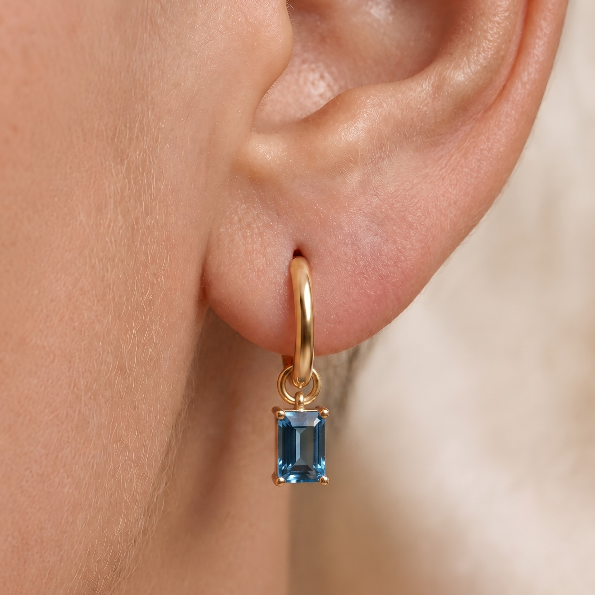 Sky Blue Topaz Drop Earrings in 14K Gold