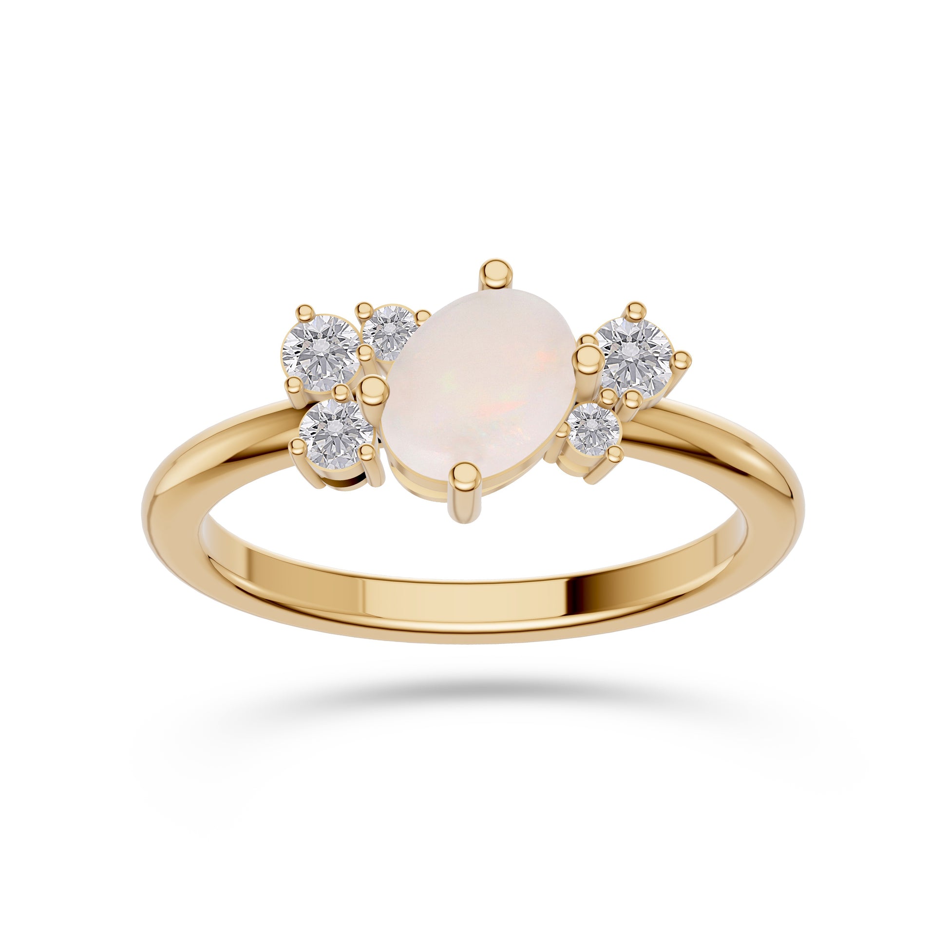 Opal Garden Diamond Ring In 14K Gold
