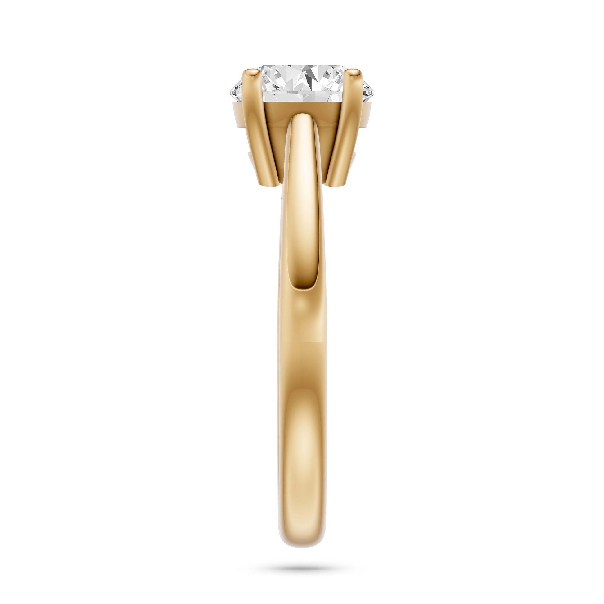Oval Cut Solitaire Diamond Engagement Ring in 14K Gold