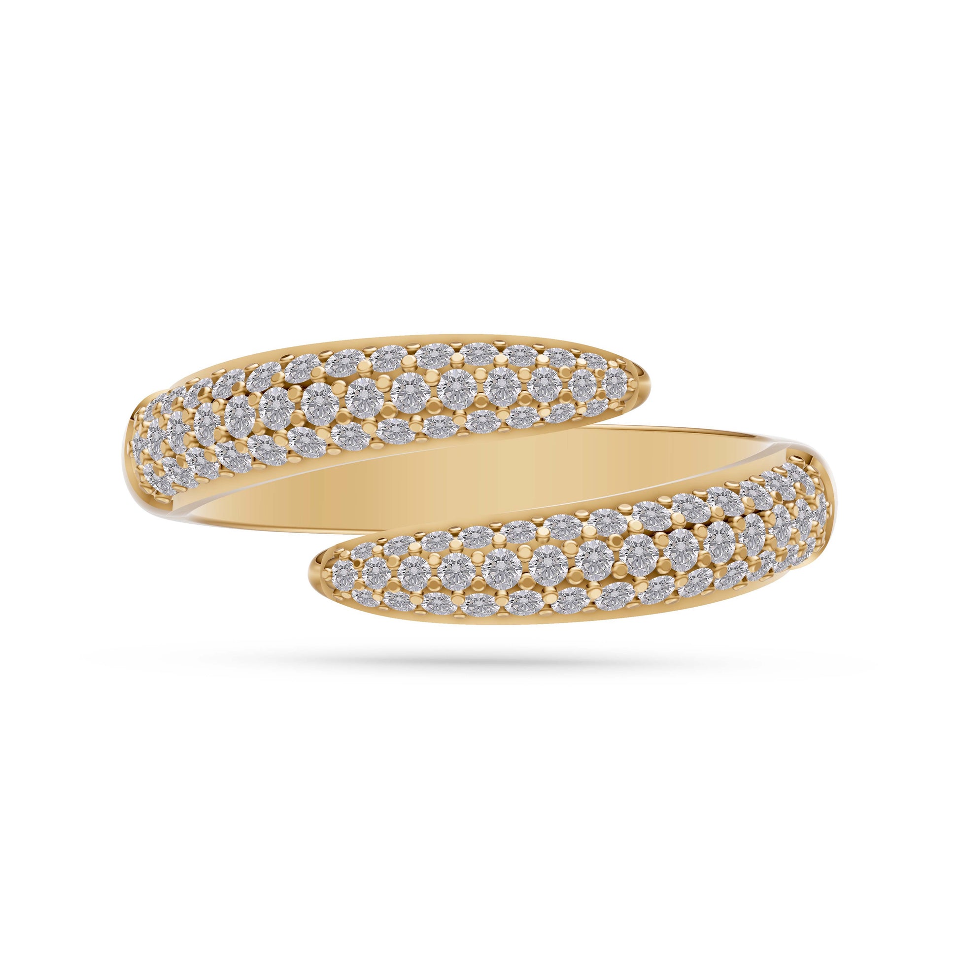 Pave Open Wrap Diamond Ring in 14K Gold