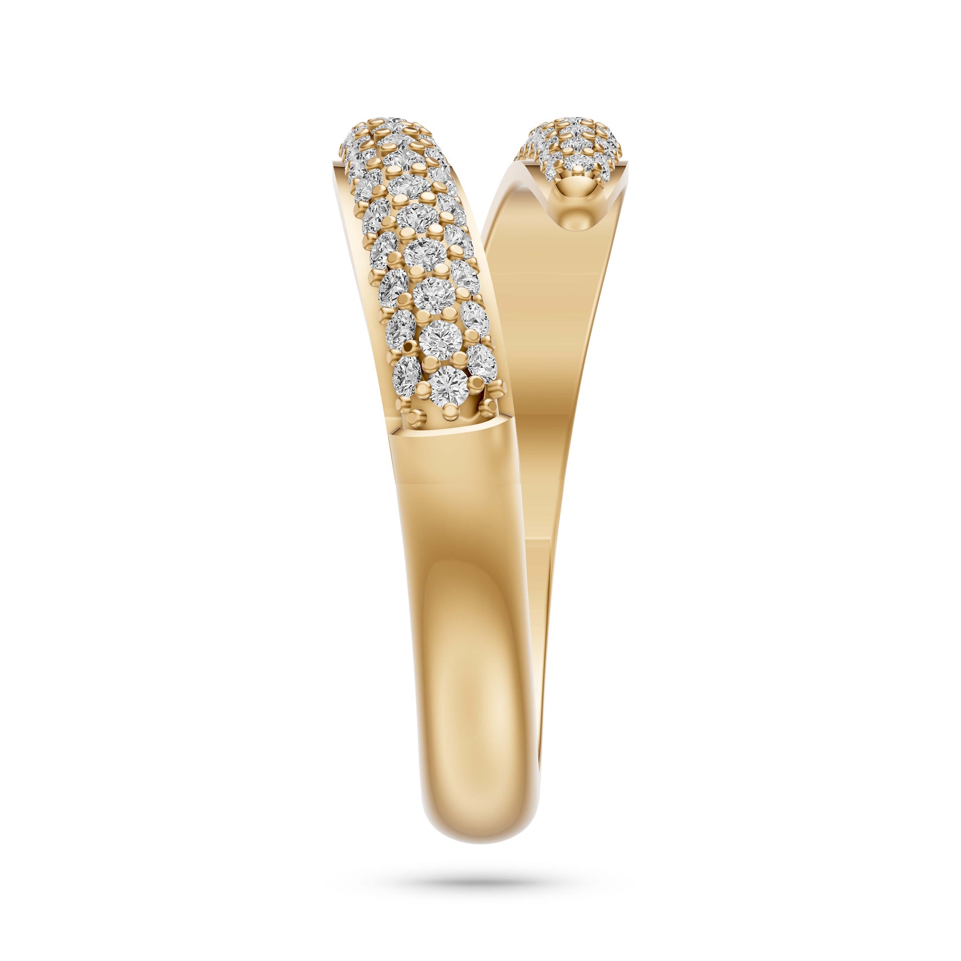 Pave Open Wrap Diamond Ring in 14K Gold