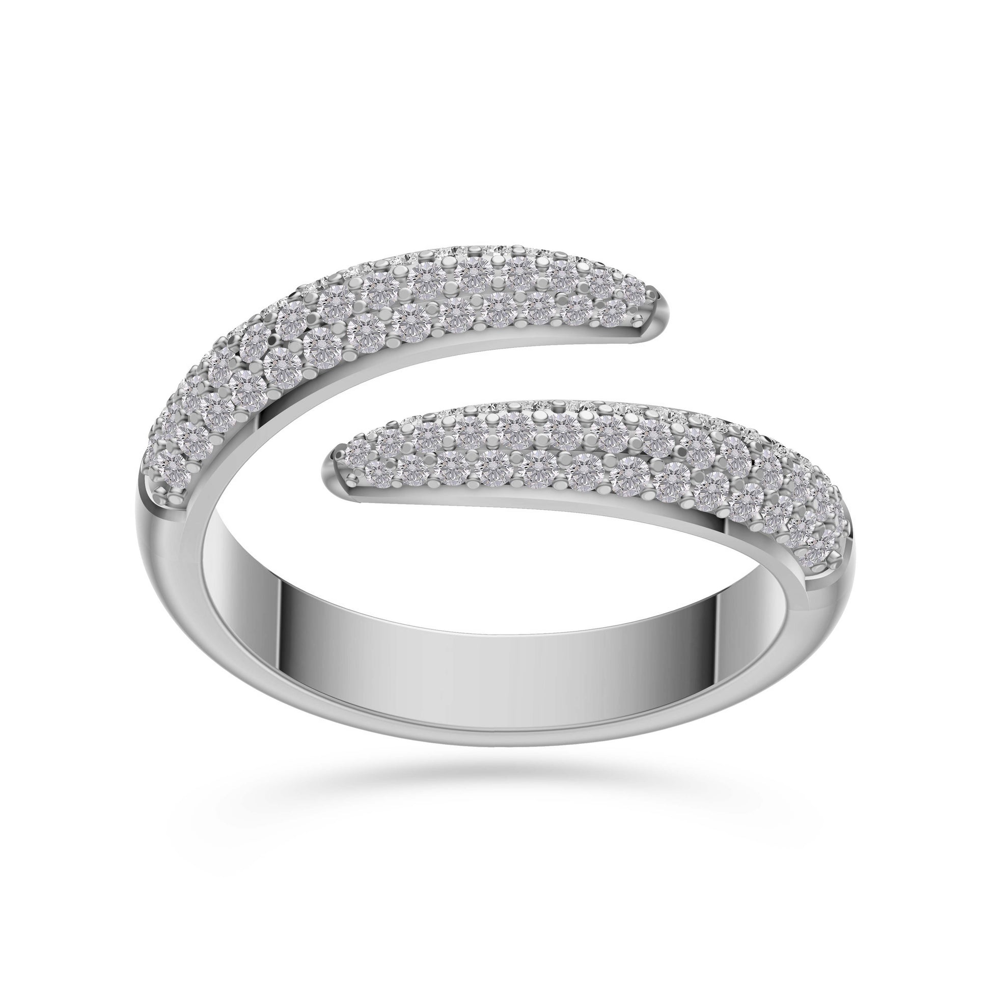 Pave Open Wrap Diamond Ring in 14K Gold