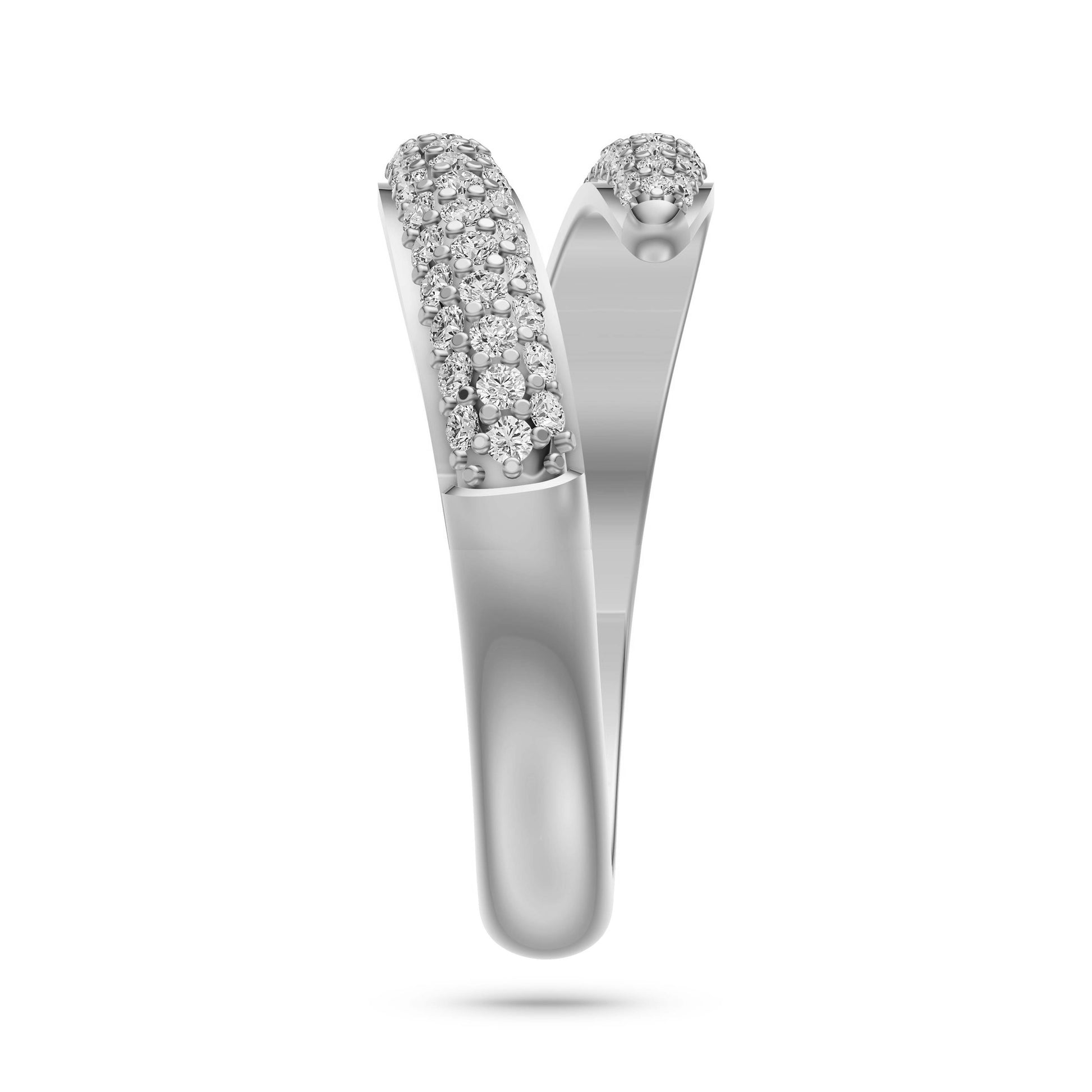Pave Open Wrap Diamond Ring in 14K Gold