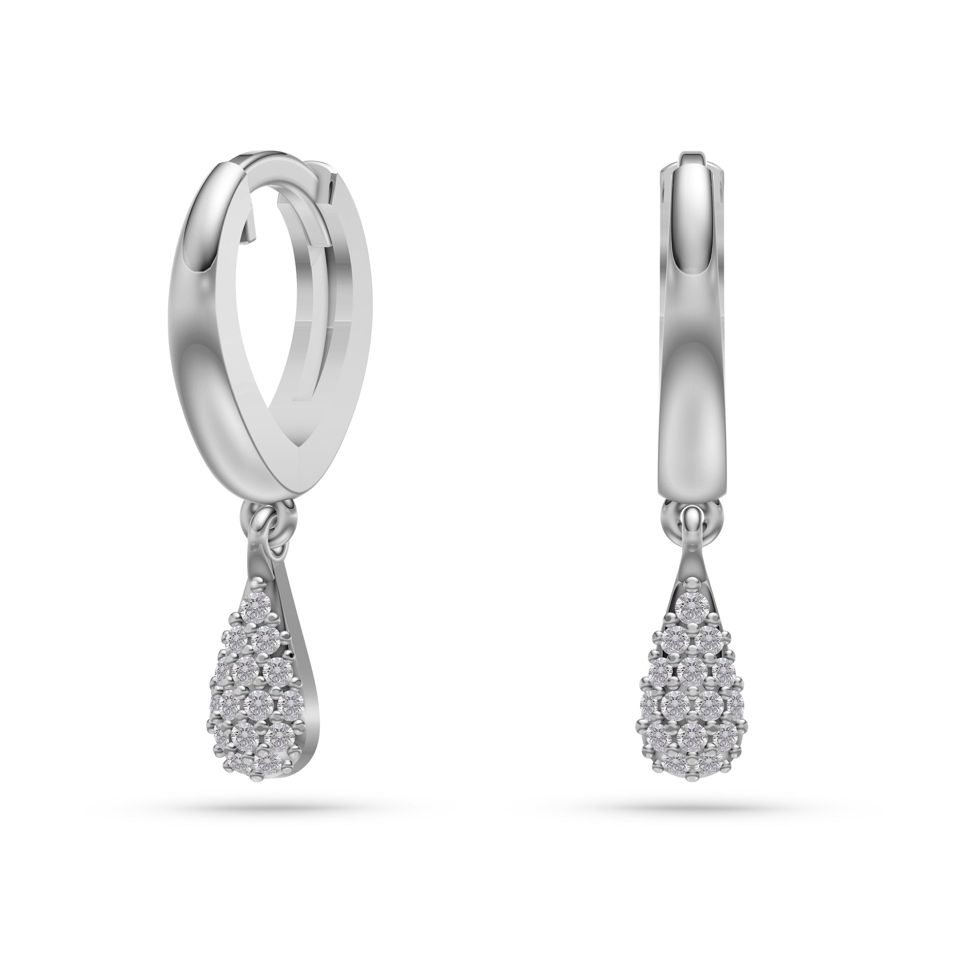 Pear-Shape Diamond Drop Earrings in 14K Gold