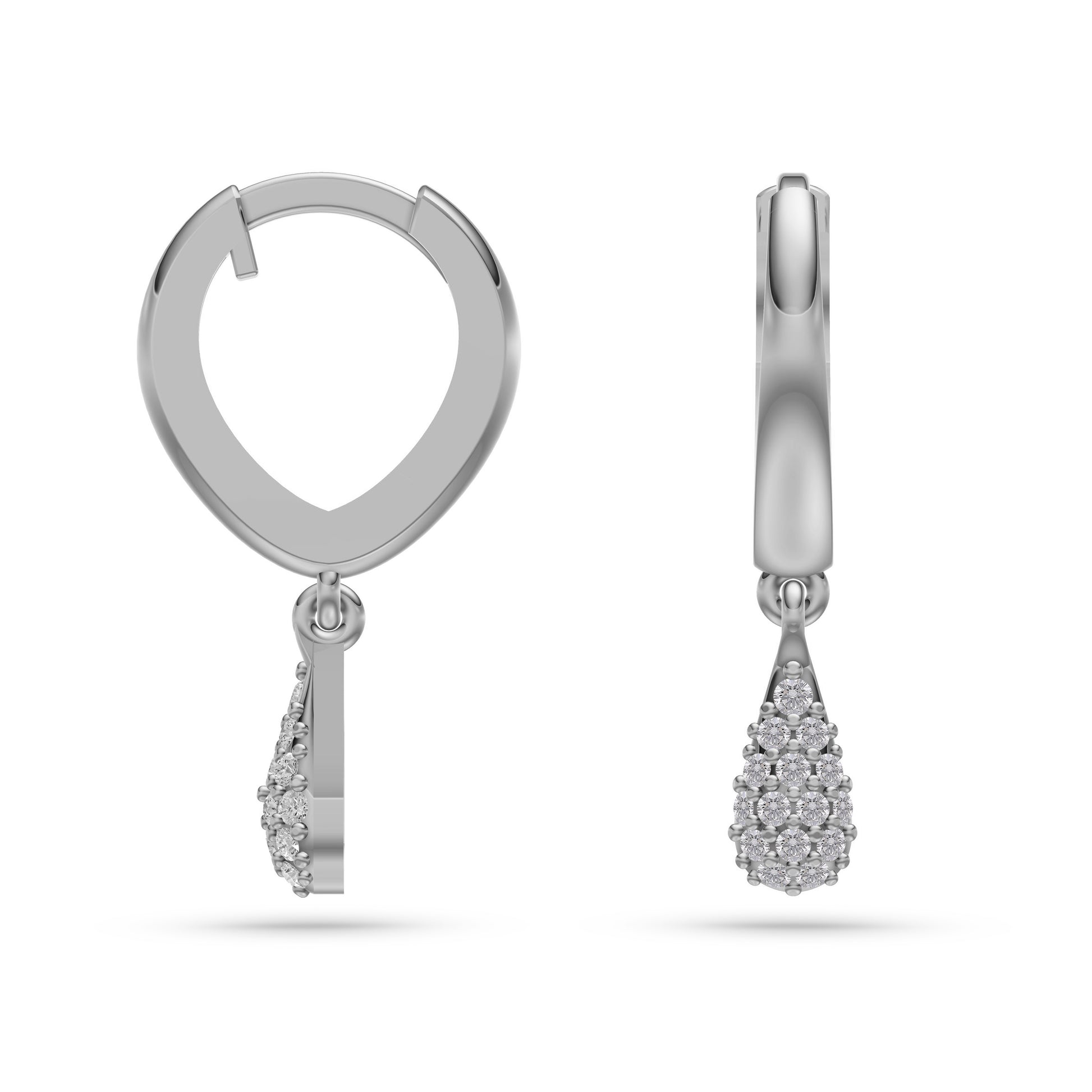 Pear-Shape Diamond Drop Earrings in 14K Gold