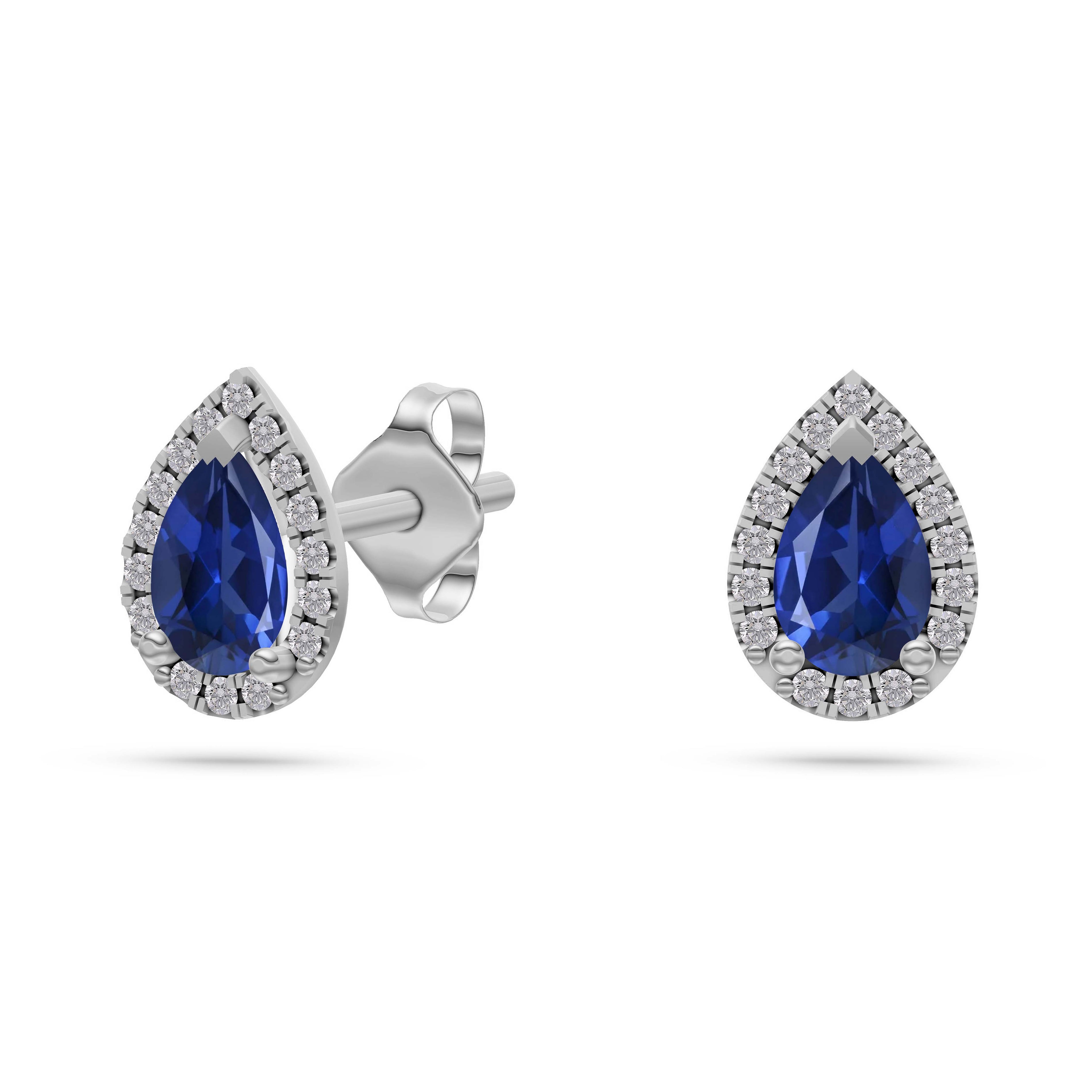 Pear-Shape Sapphire Stud Earrings in 18K Gold