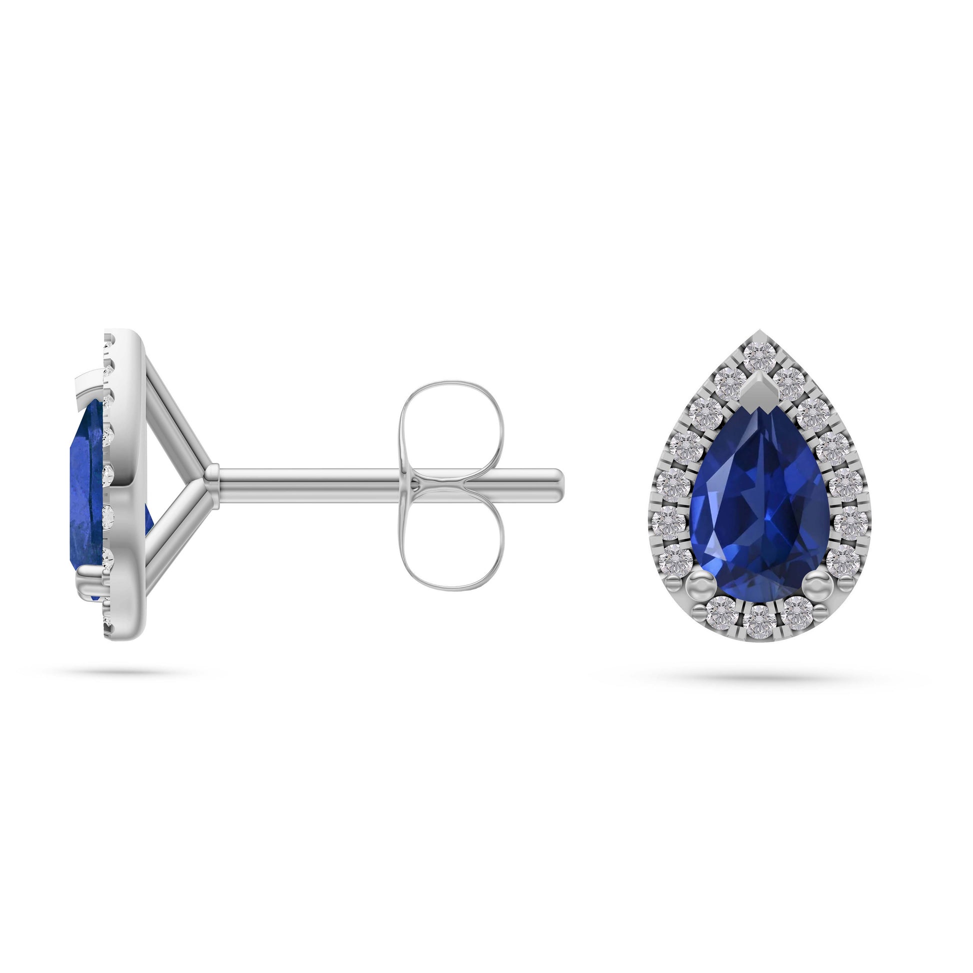 Pear-Shape Sapphire Stud Earrings in 18K Gold