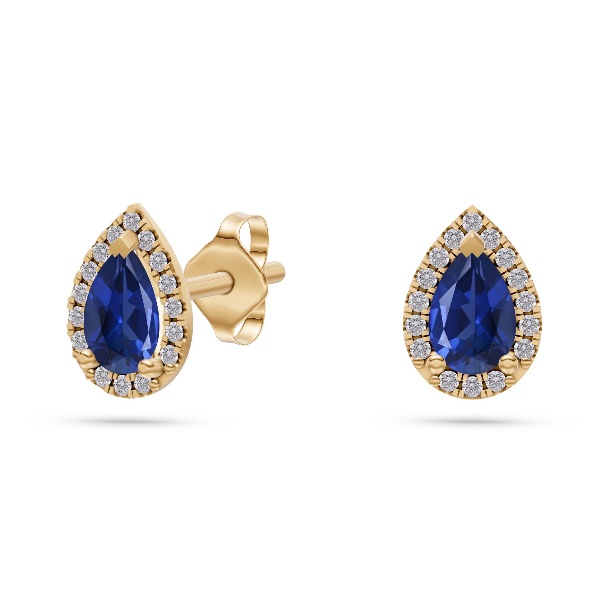 Pear-Shape Sapphire Stud Earrings in 18K Gold