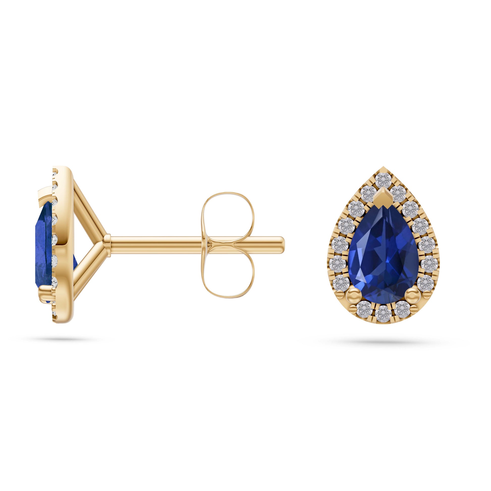Pear-Shape Sapphire Stud Earrings in 18K Gold