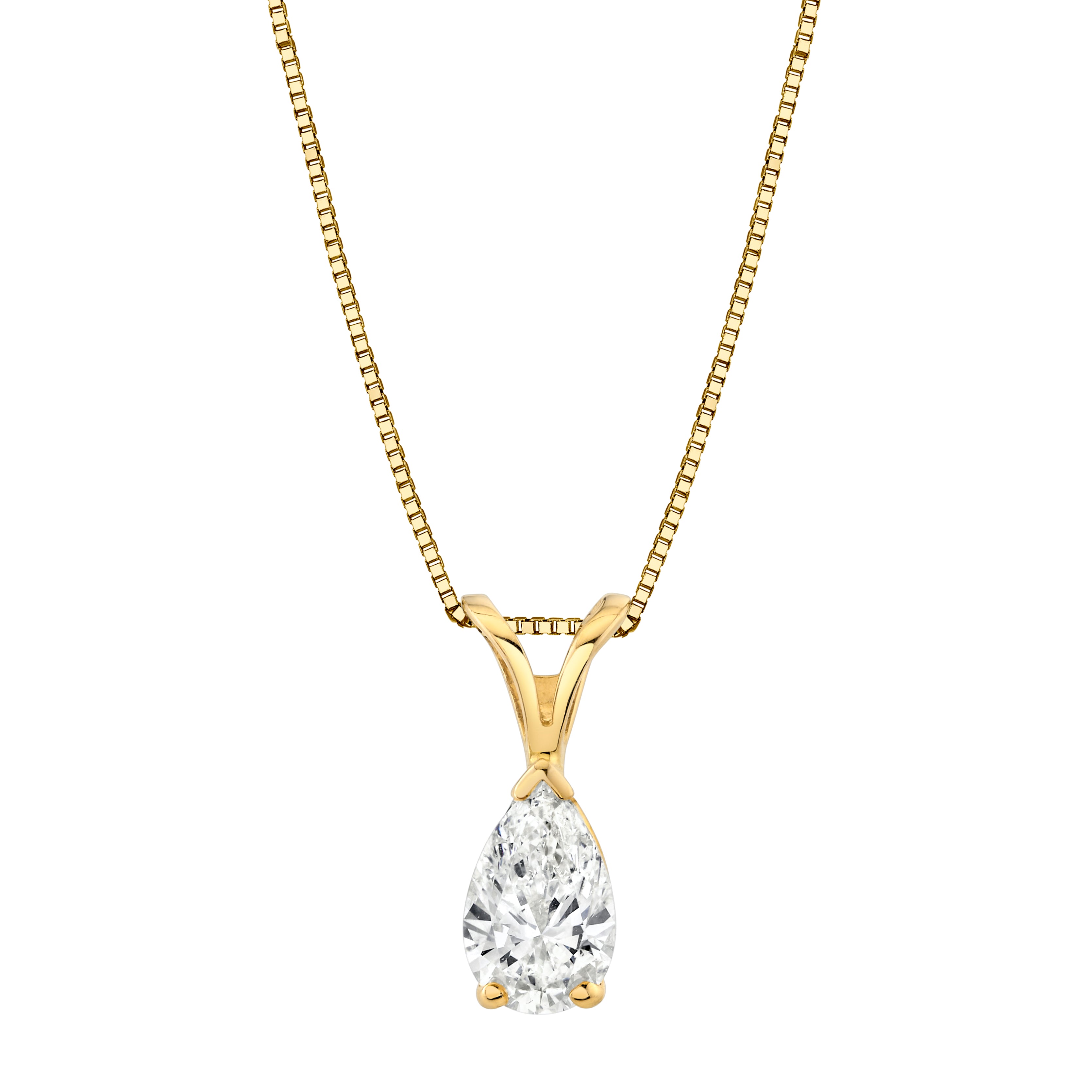 Pear-Shaped Diamond Necklace in 14K Gold