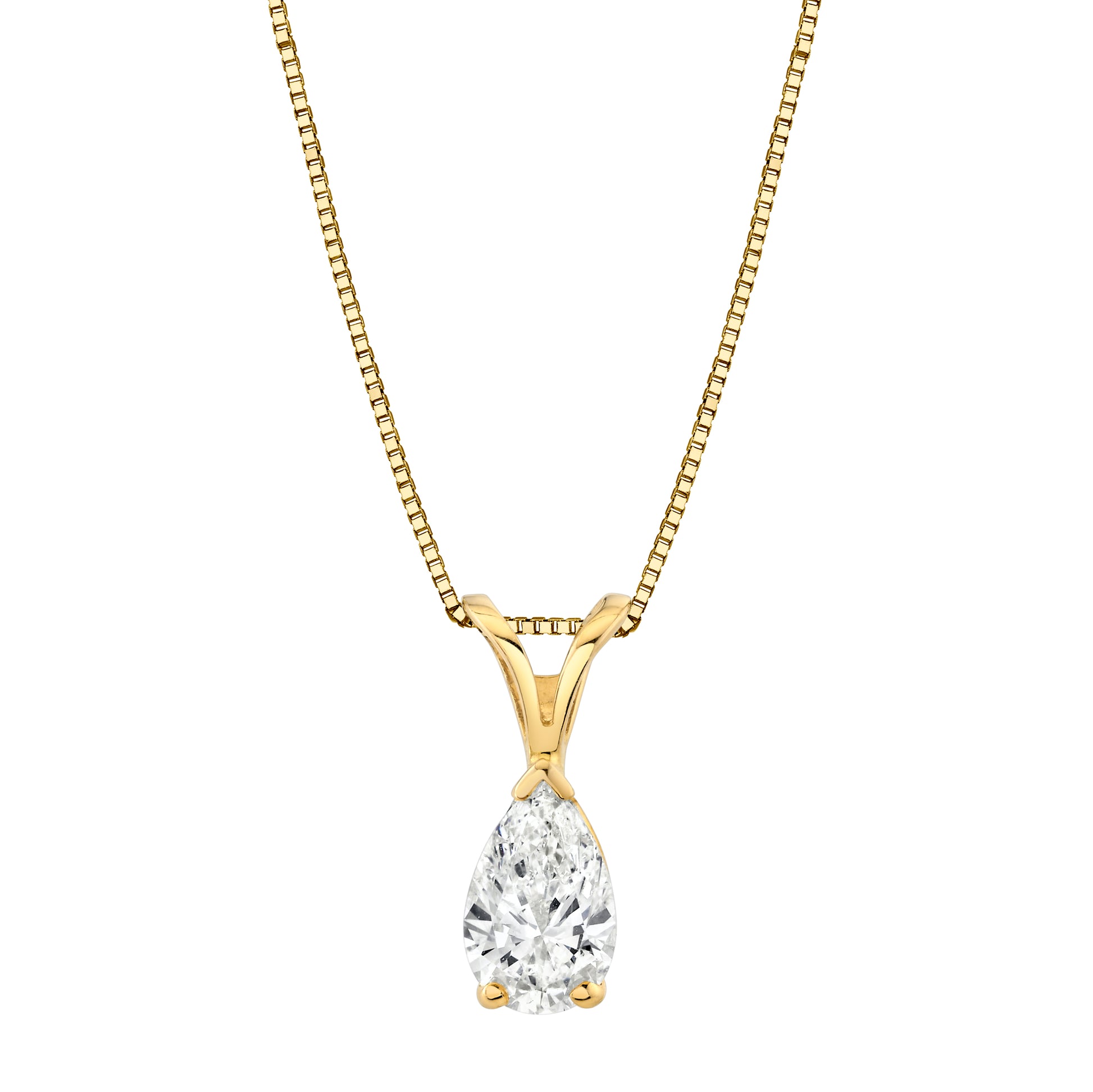 Pear-Shaped Diamond Necklace in 14K Gold