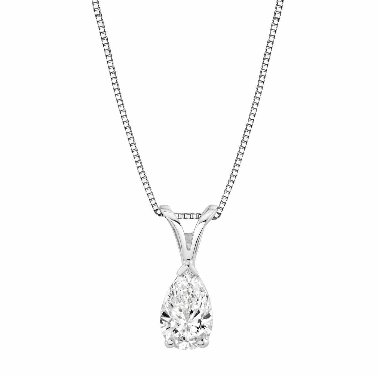 Pear-Shaped Diamond Necklace in 14K Gold