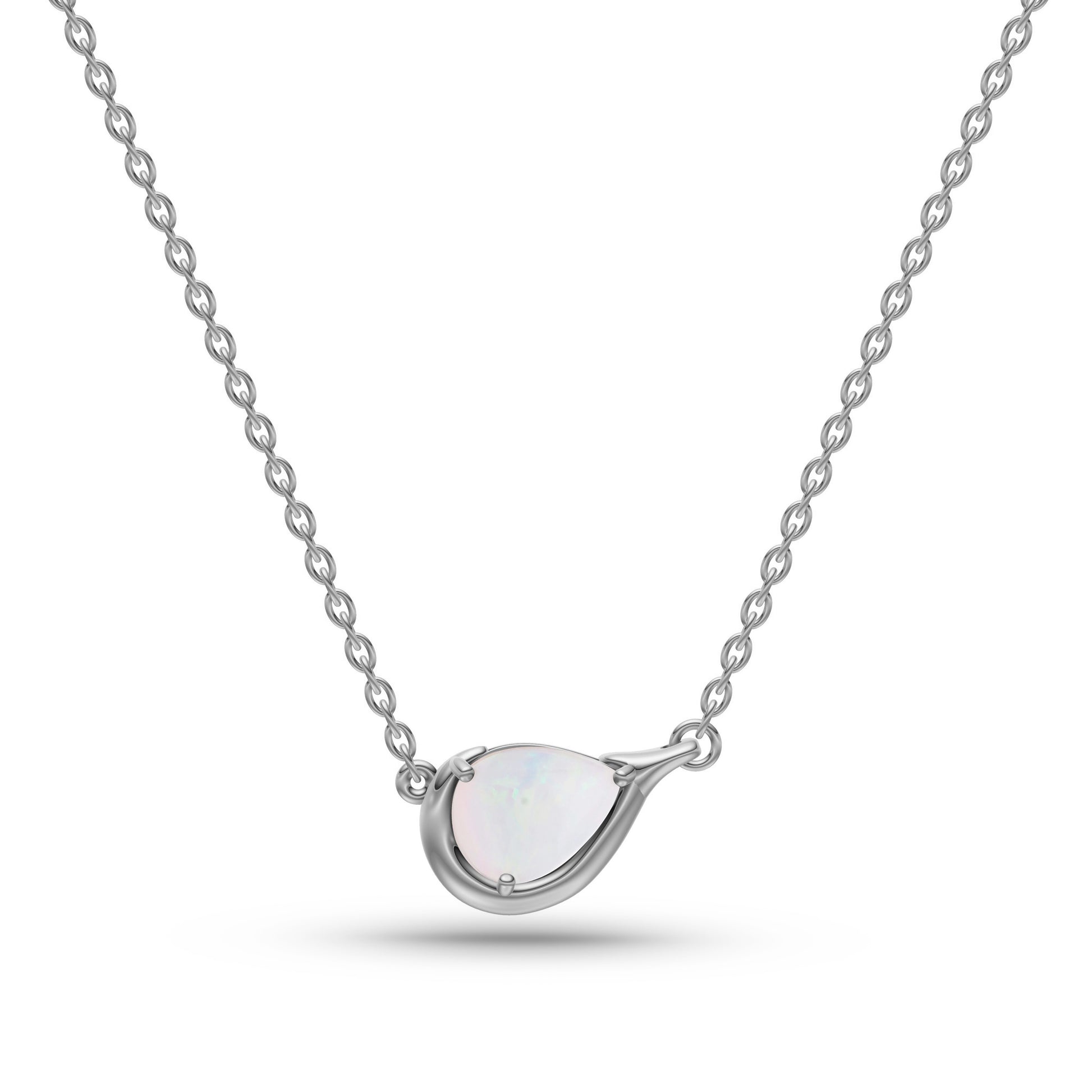 Pear Shape Opal Pendant Necklace in 14K Gold