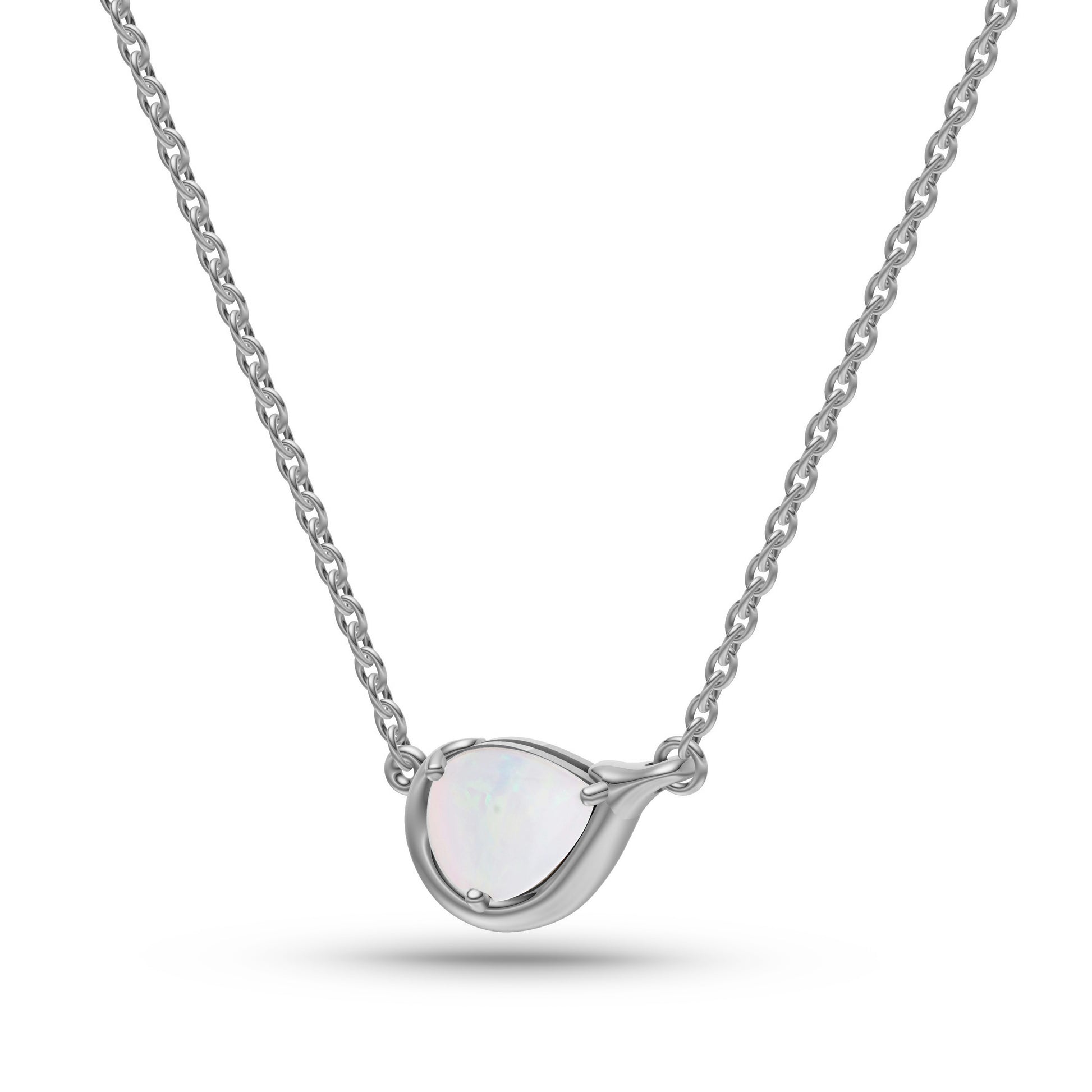 Pear Shape Opal Pendant Necklace in 14K Gold