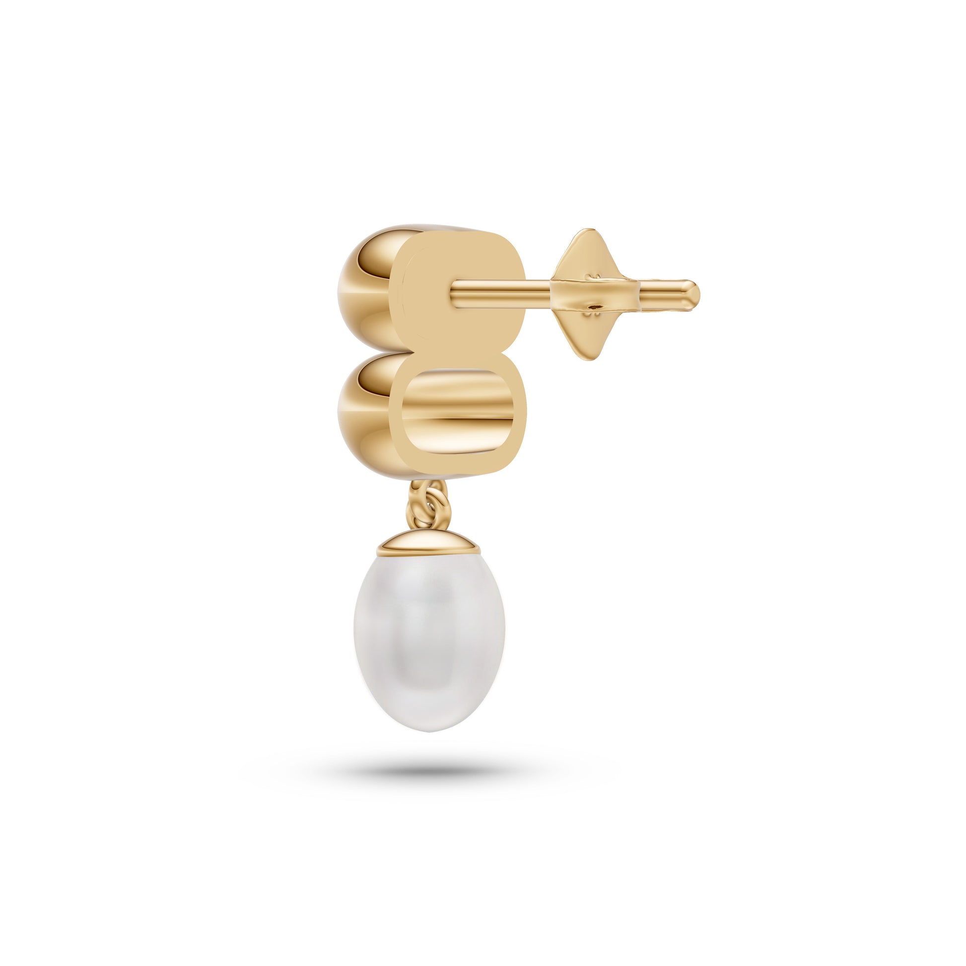Pearl Edge Drop Earrings In 14K Gold