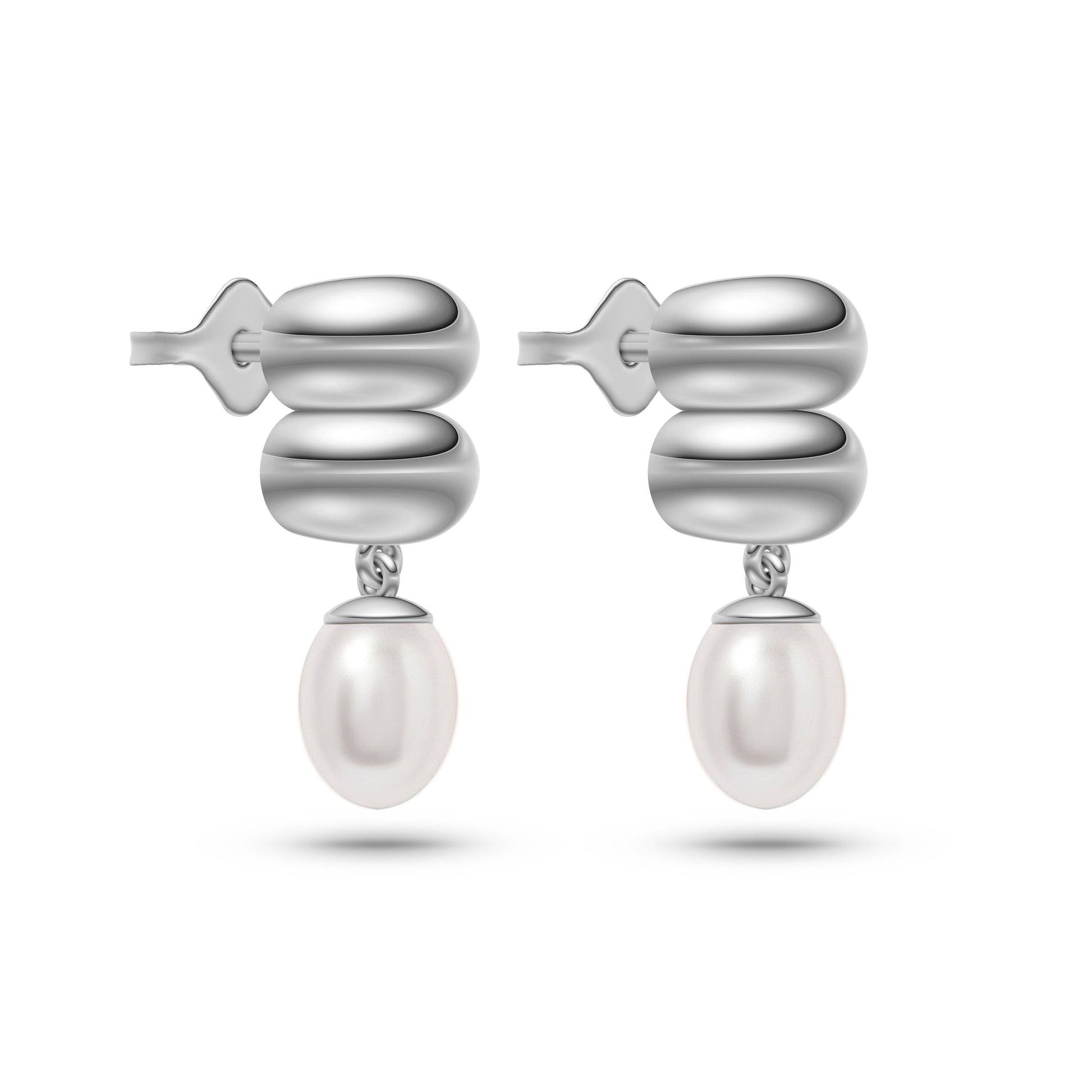 Pearl Edge Drop Earrings In 14K Gold