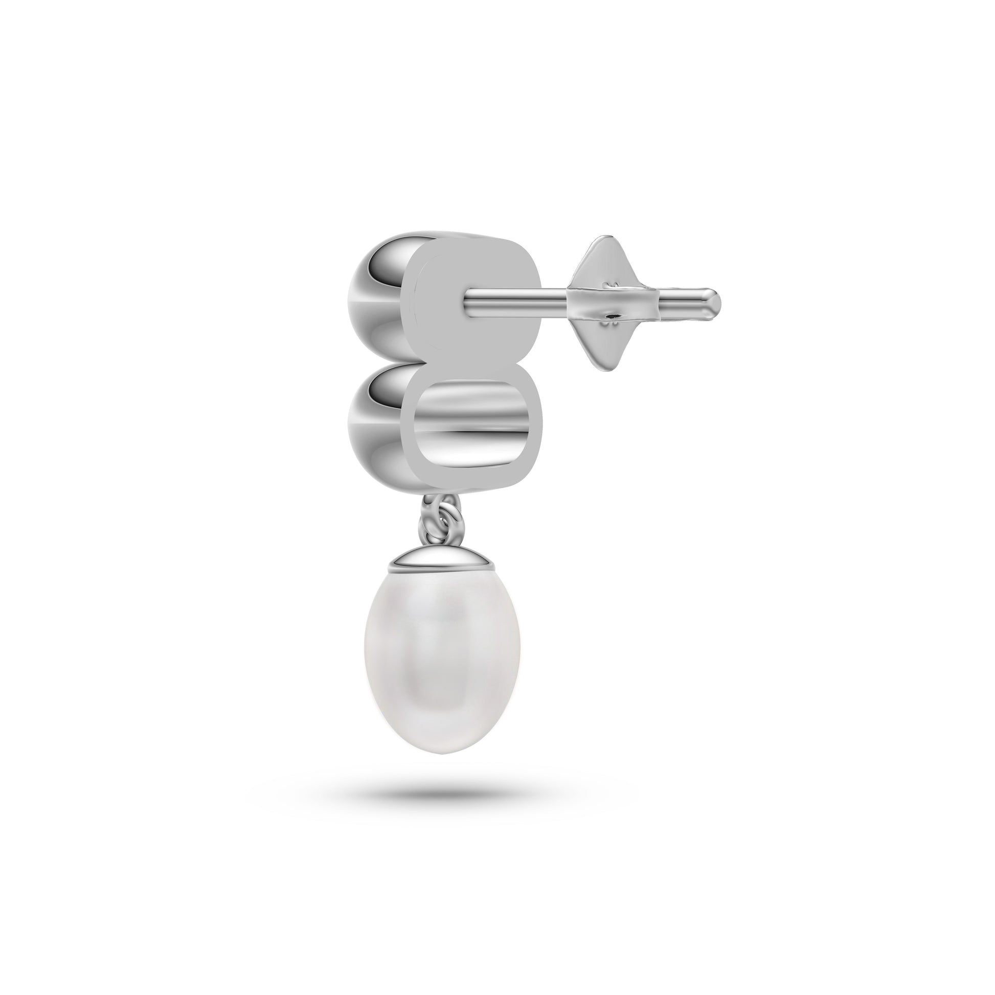 Pearl Edge Drop Earrings In 14K Gold