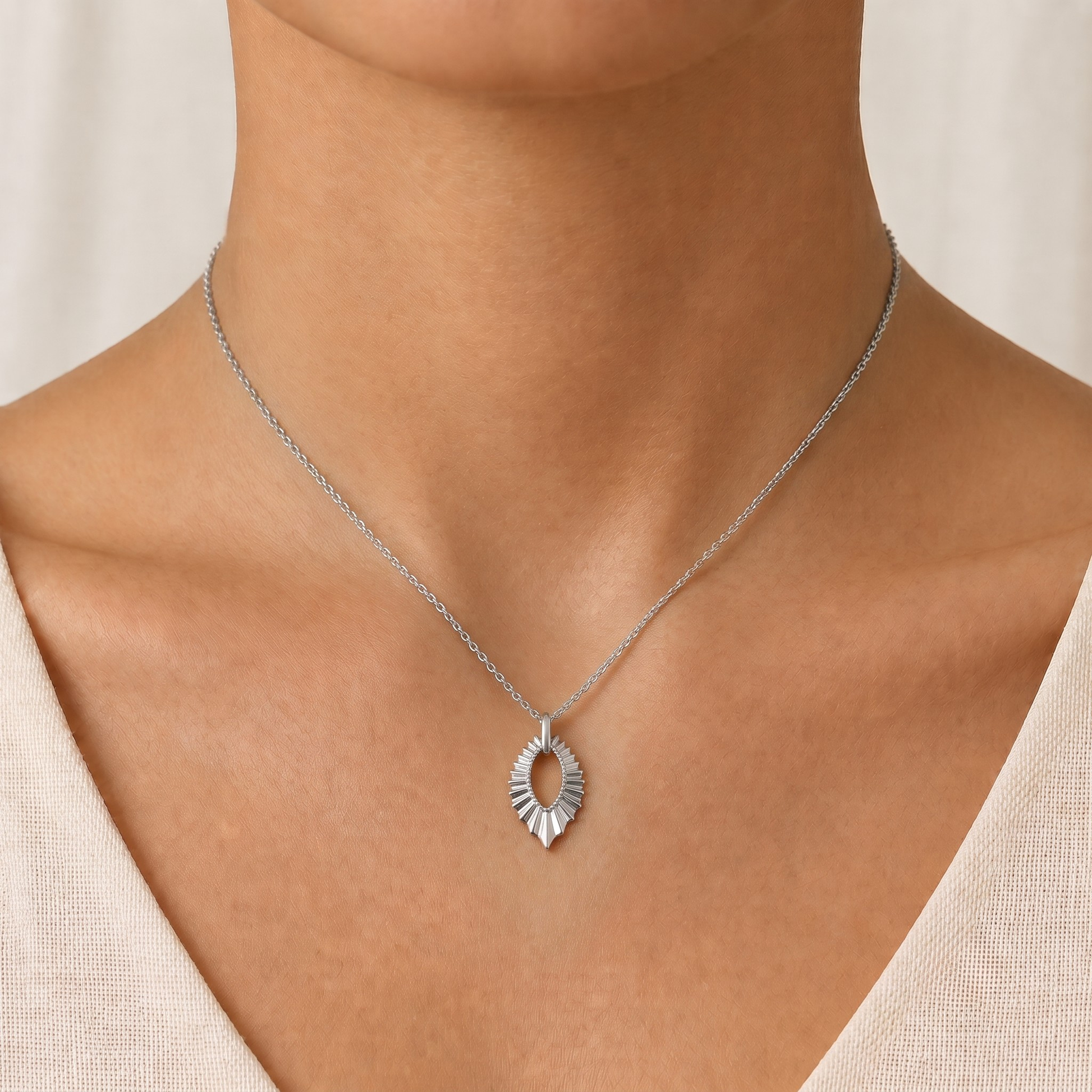 Petal Veil Pendant Necklace in 14K Gold
