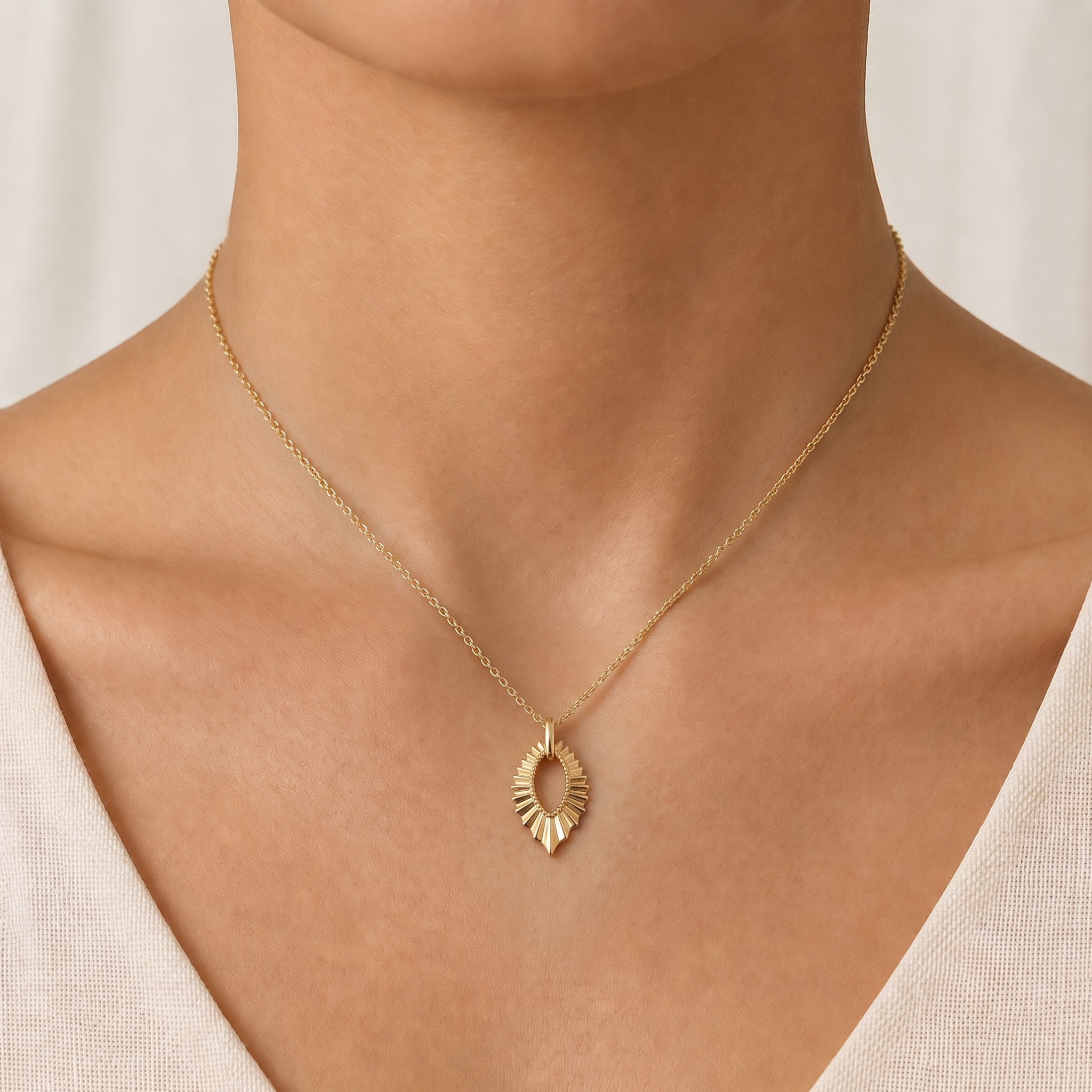 Petal Veil Pendant Necklace in 14K Gold