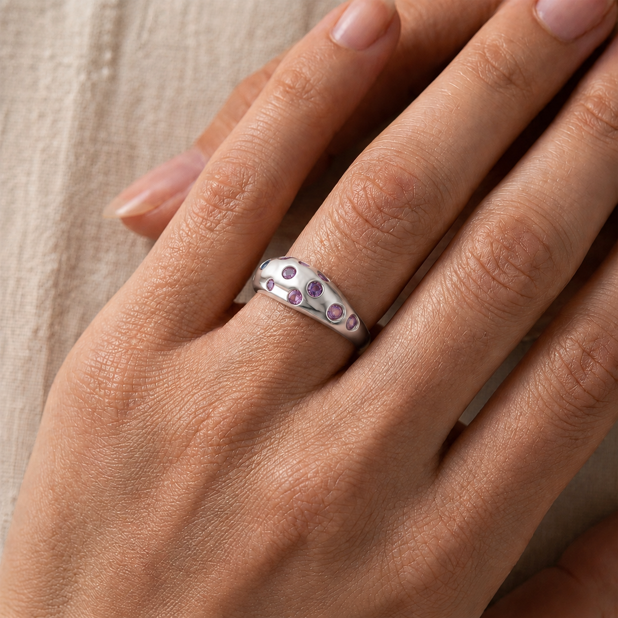 Sunset Bubble Ring in 14K Gold