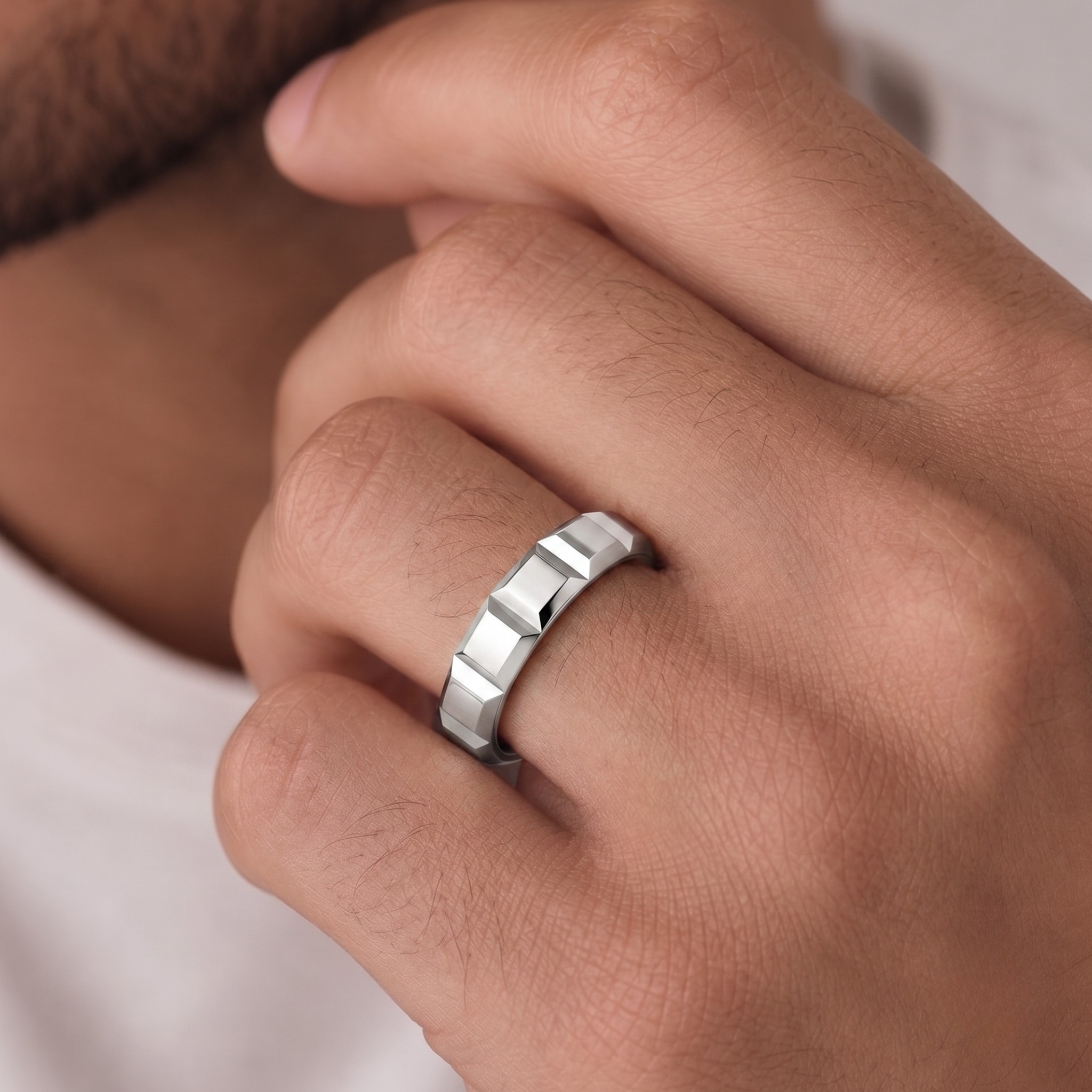 Prism Edge Ring In Sterling Silver