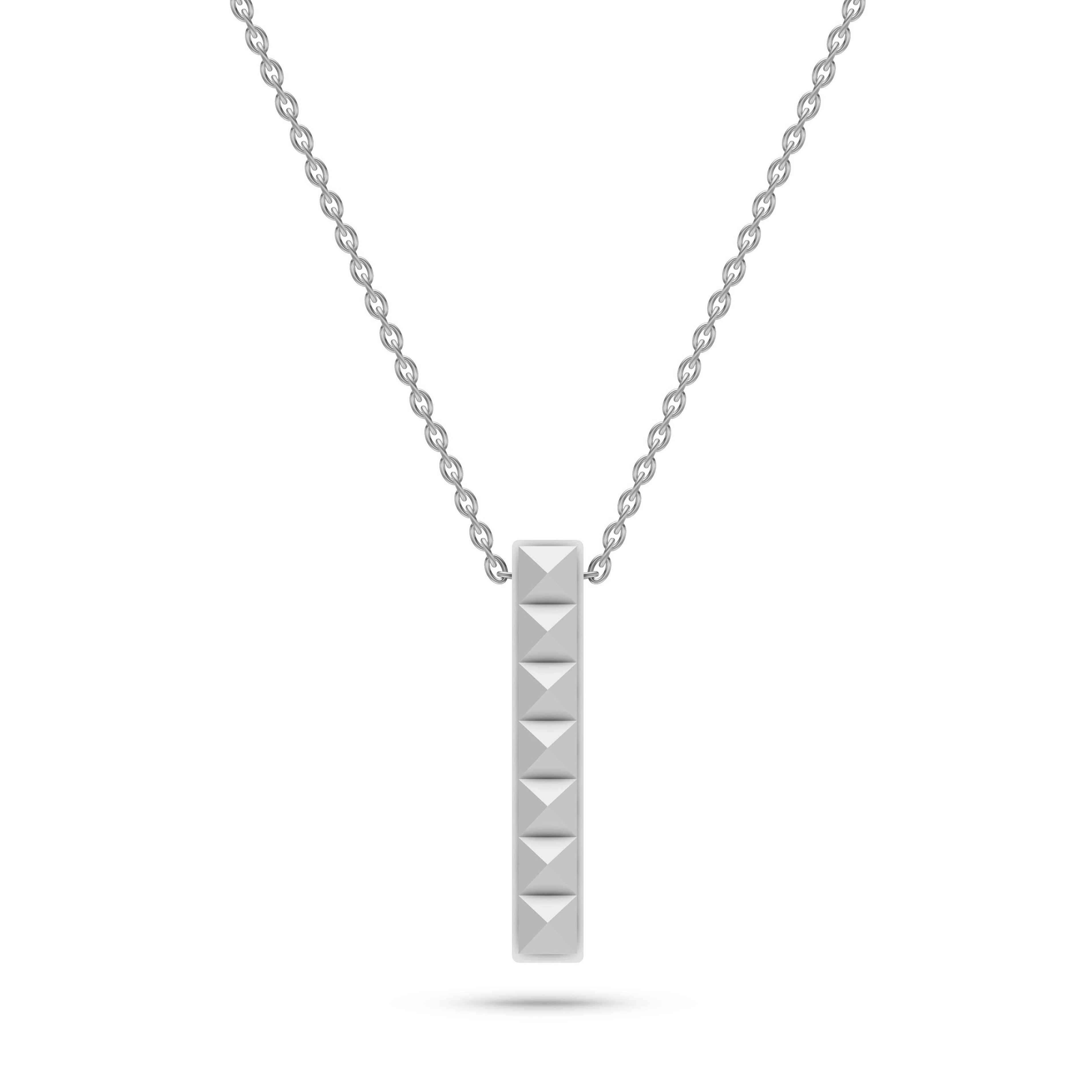 Pyramid Bar Necklace in Sterling Silver