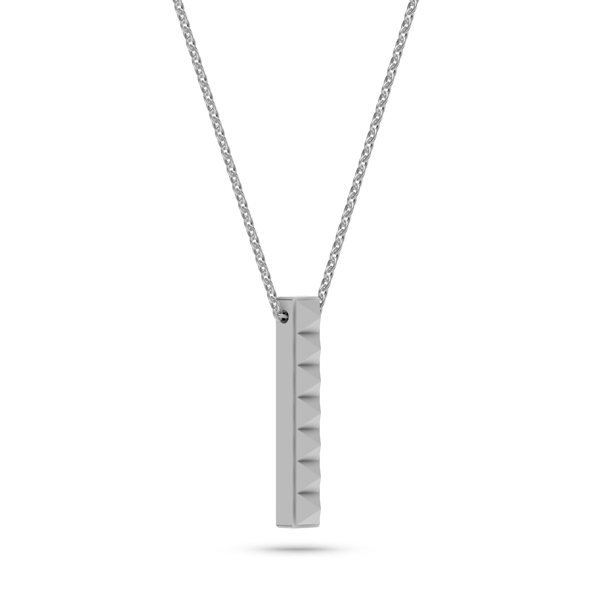 Pyramid Bar Necklace in Sterling Silver