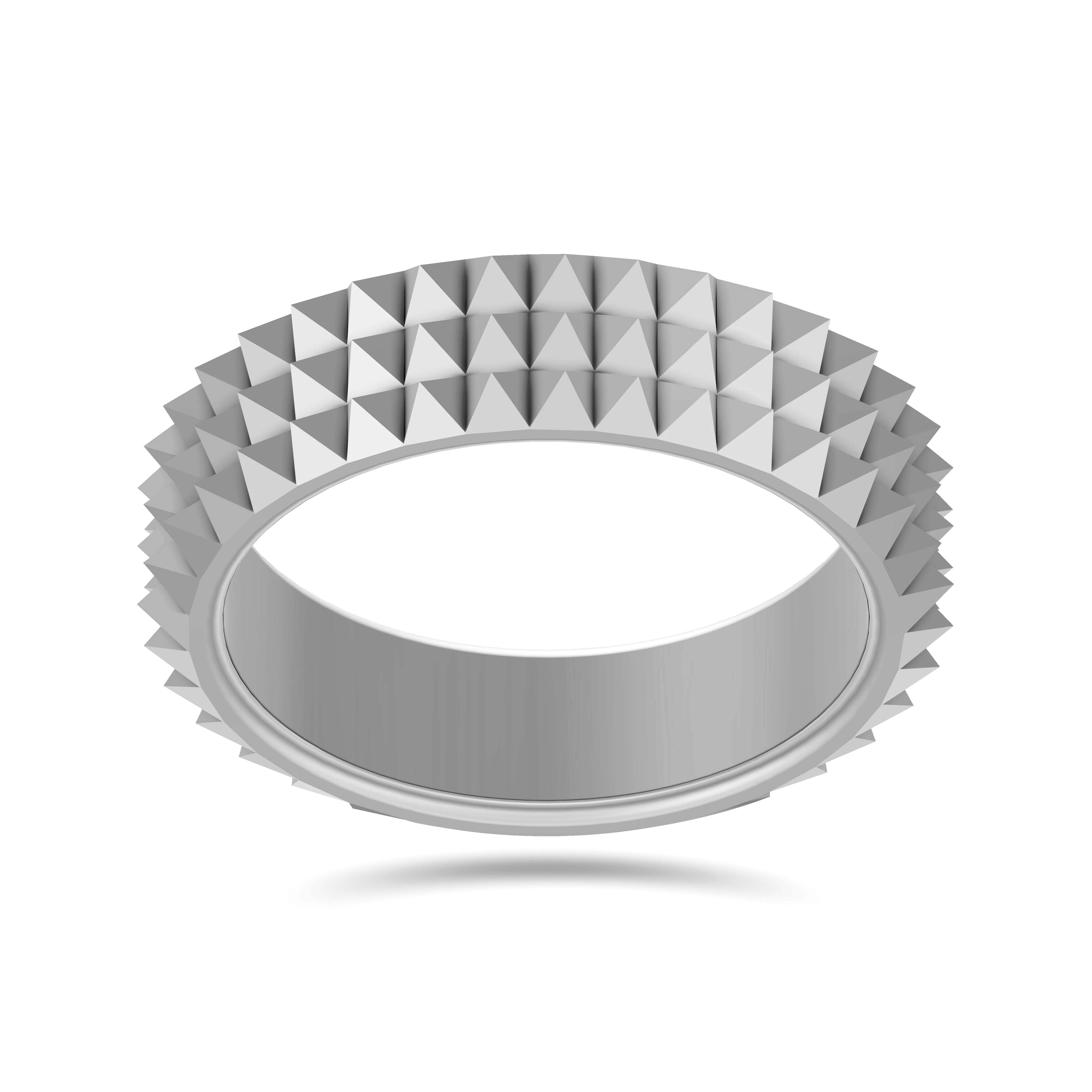 Pyramid Edge Ring in Sterling Silver