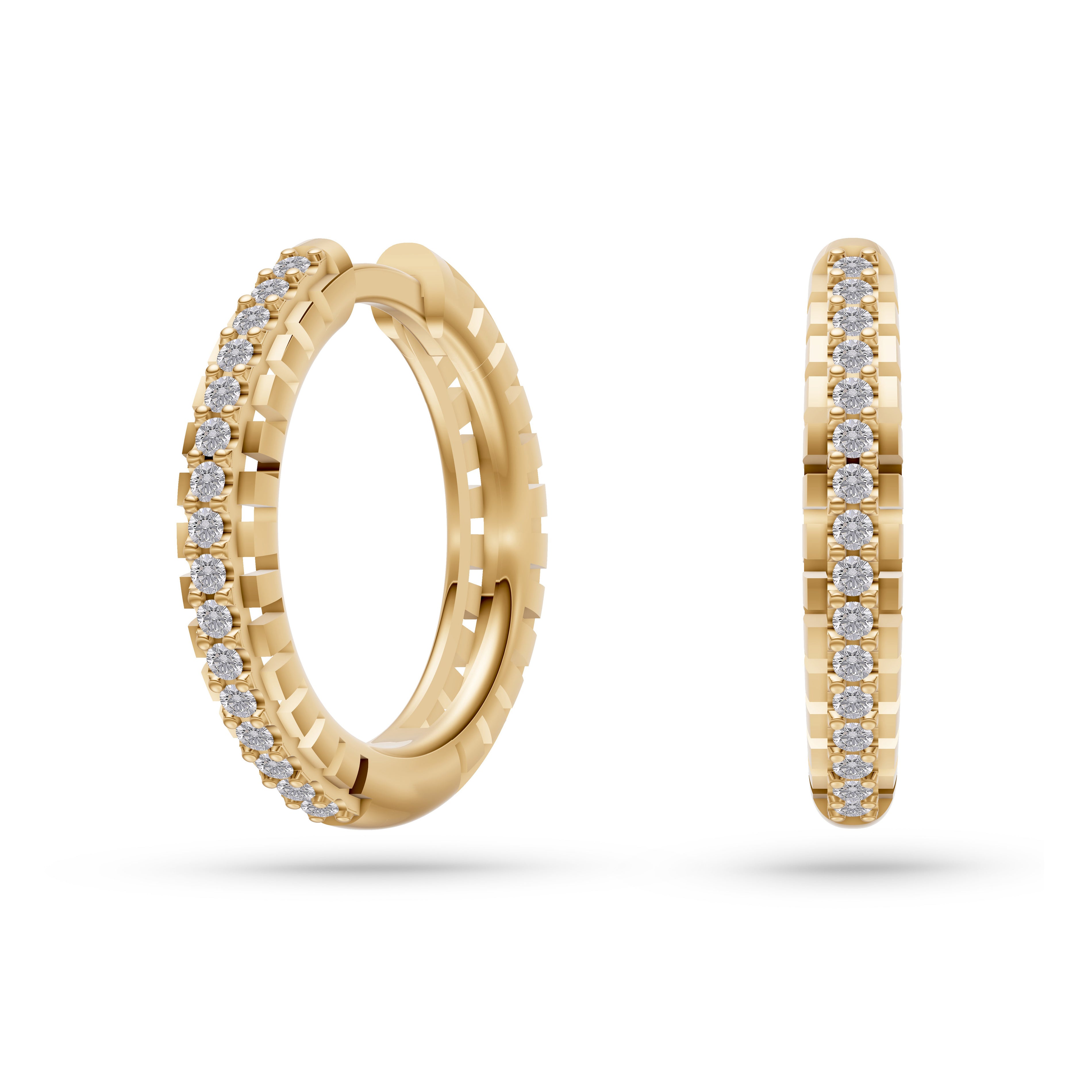 Radiant Timeless Gold Earrings in 14K Gold