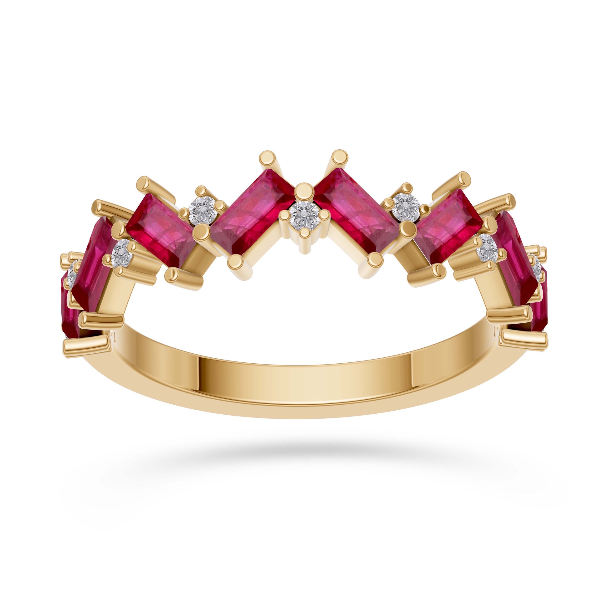 Ruby Abstract Band Ring in 18K Gold