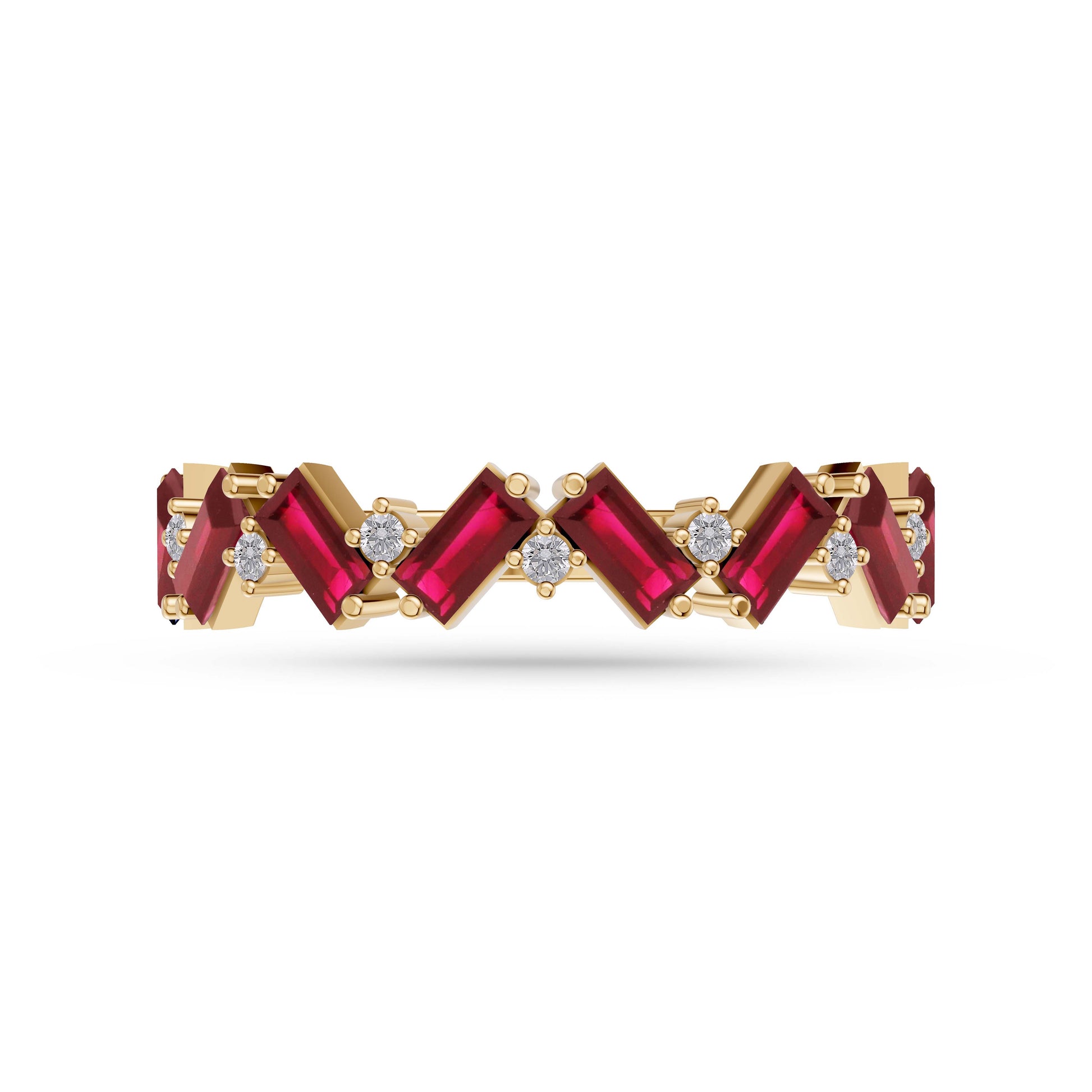 Ruby Abstract Band Ring in 18K Gold