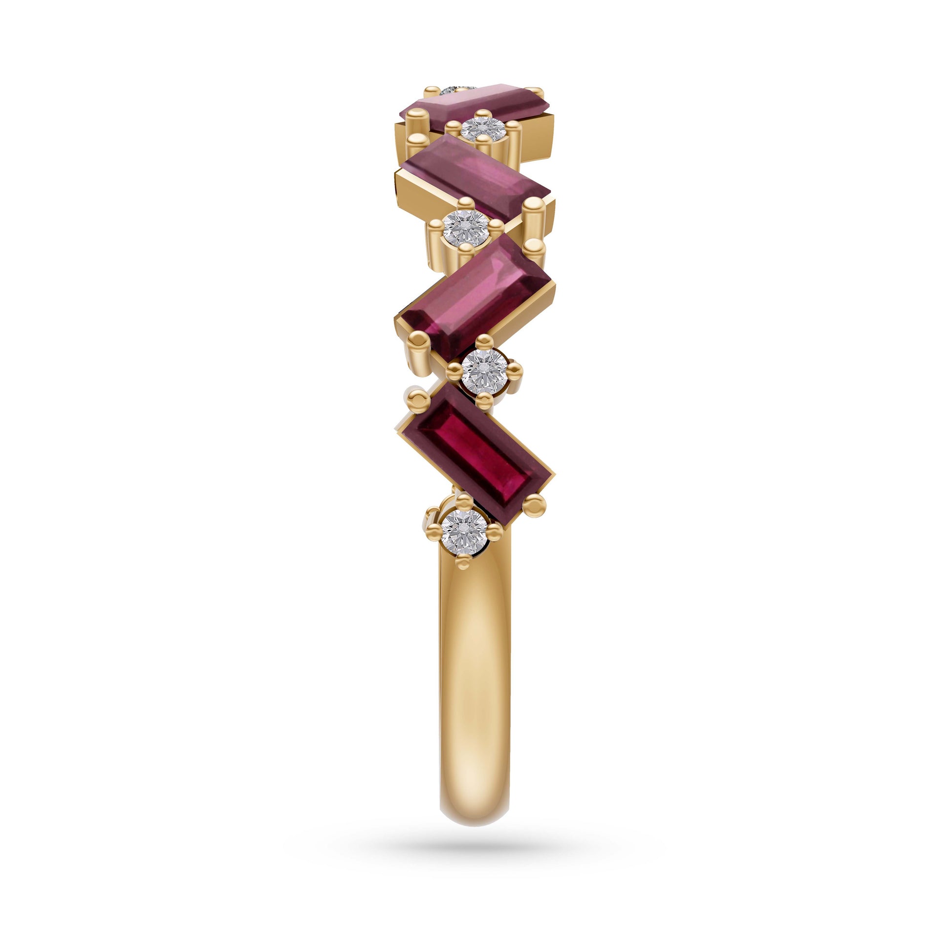 Ruby Abstract Band Ring in 18K Gold